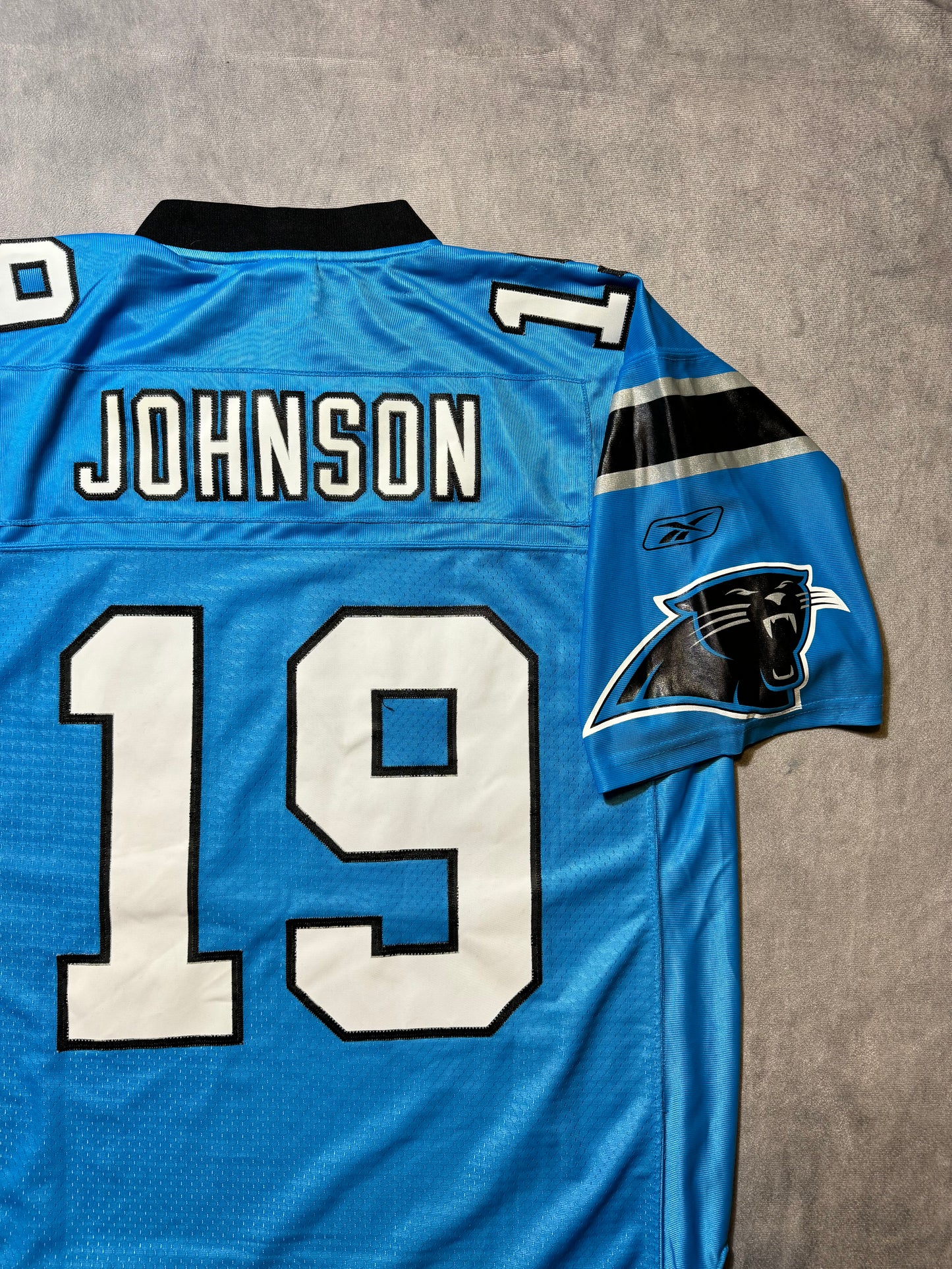 2006 Carolina Panthers Keyshawn Johnson Vintage Electric Blue Alternate Stitched Reebok NFL Jersey (Large)