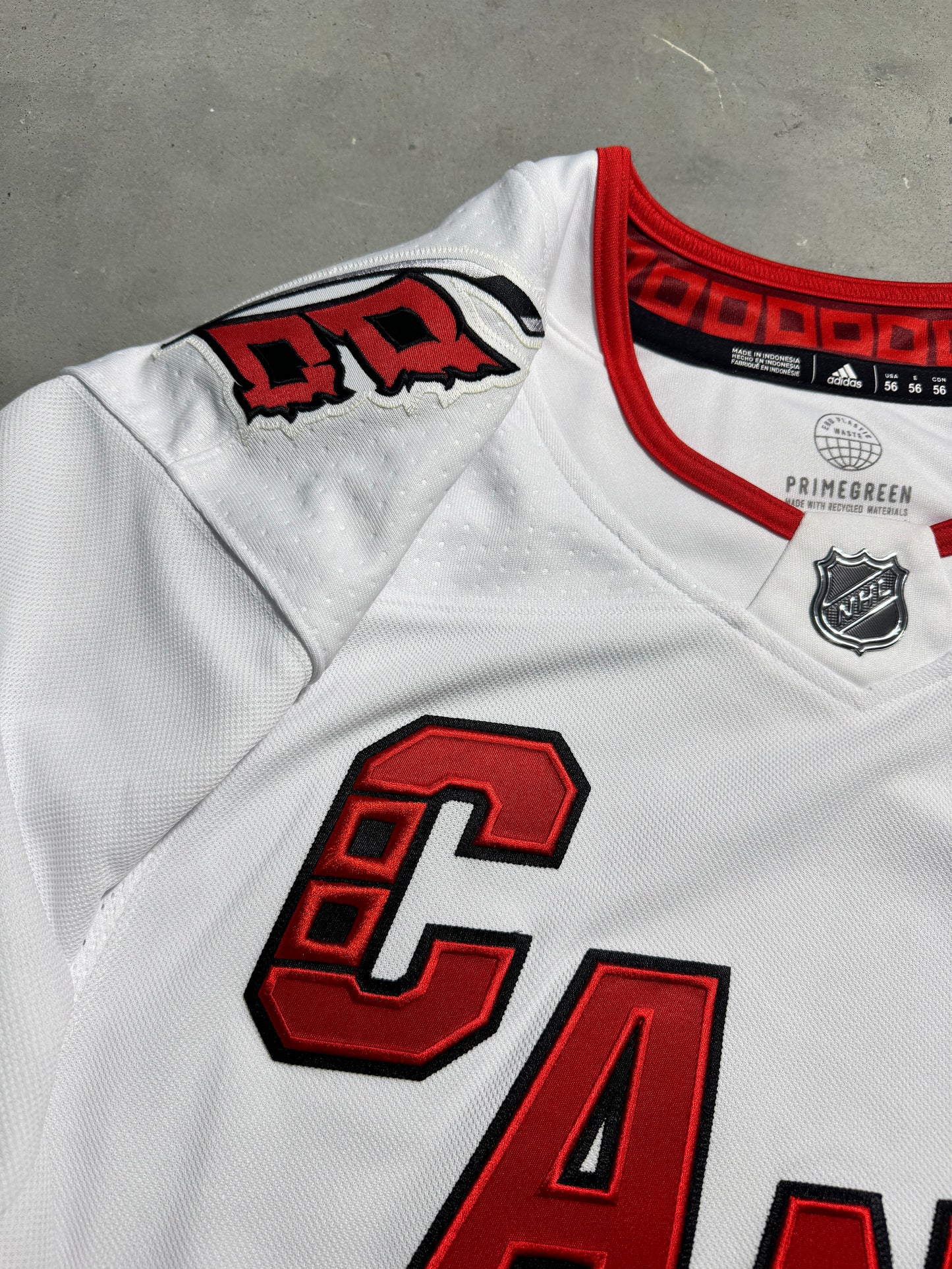 2020’s Carolina Hurricanes White “CANES” Adidas Authentic Fully Embroidered NHL Hockey Pro Jersey (56/XXL)
