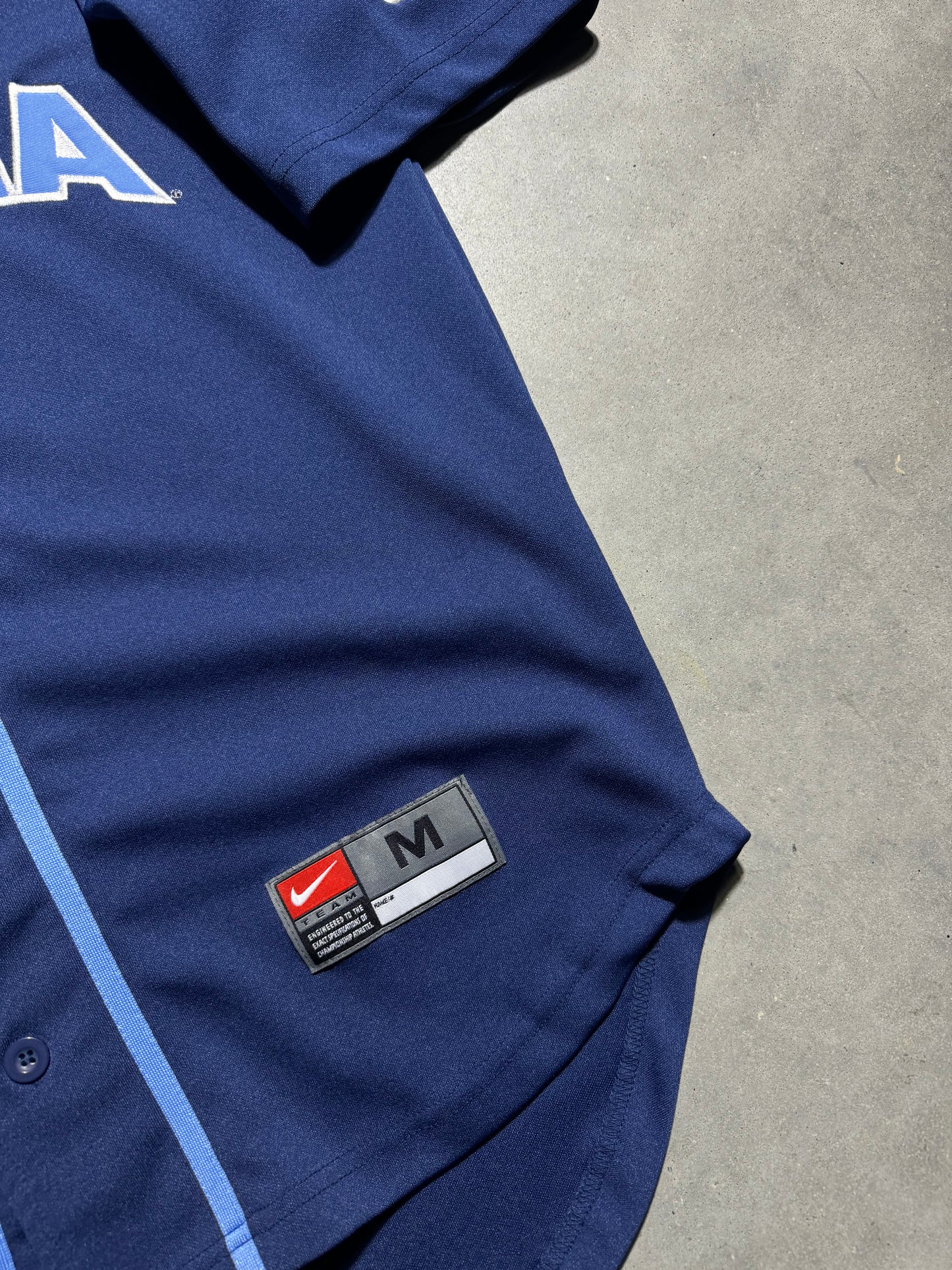 00’s UNC Carolina Tarheels Vintage Navy Blue Nike College Baseball Jersey (Medium)