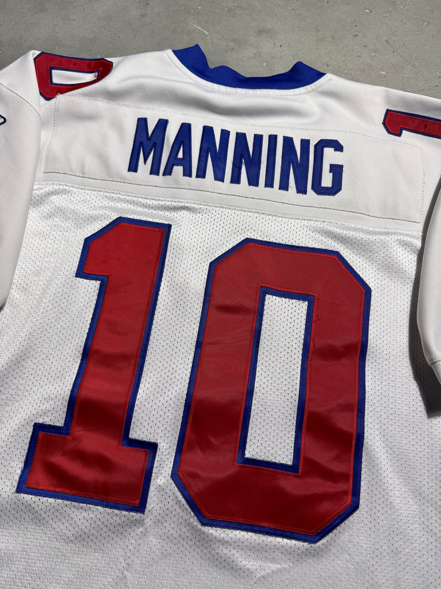2004 New York Giants Eli Manning Vintage White Reebok Rookie Season Fully Embroidered On Field Authentic NFL Jersey (52/XXL)