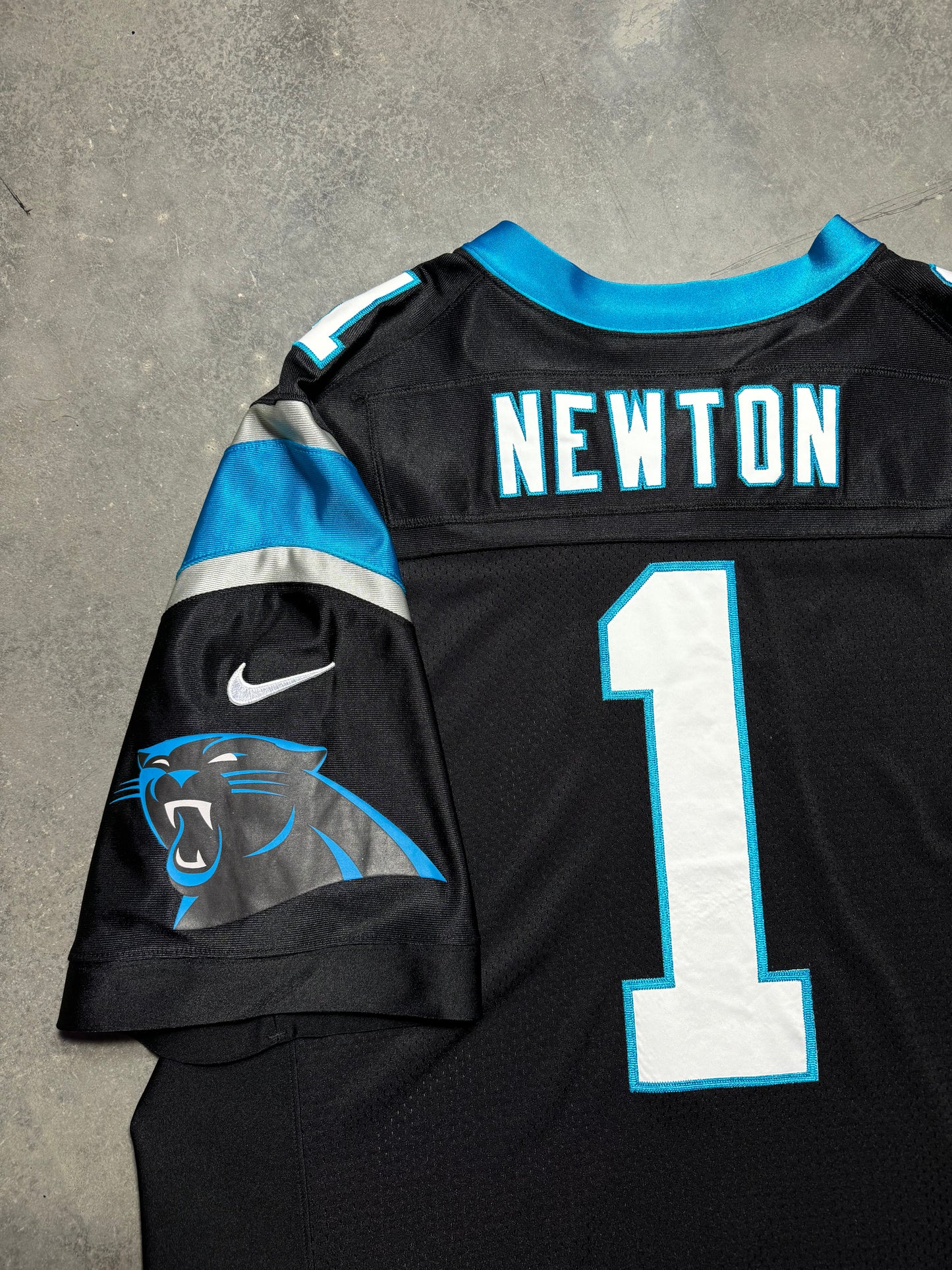 2012 Carolina Panthers Cam Newton Nike First Run Black On Field Stitched NFL Authentic Jersey (52/XXL)