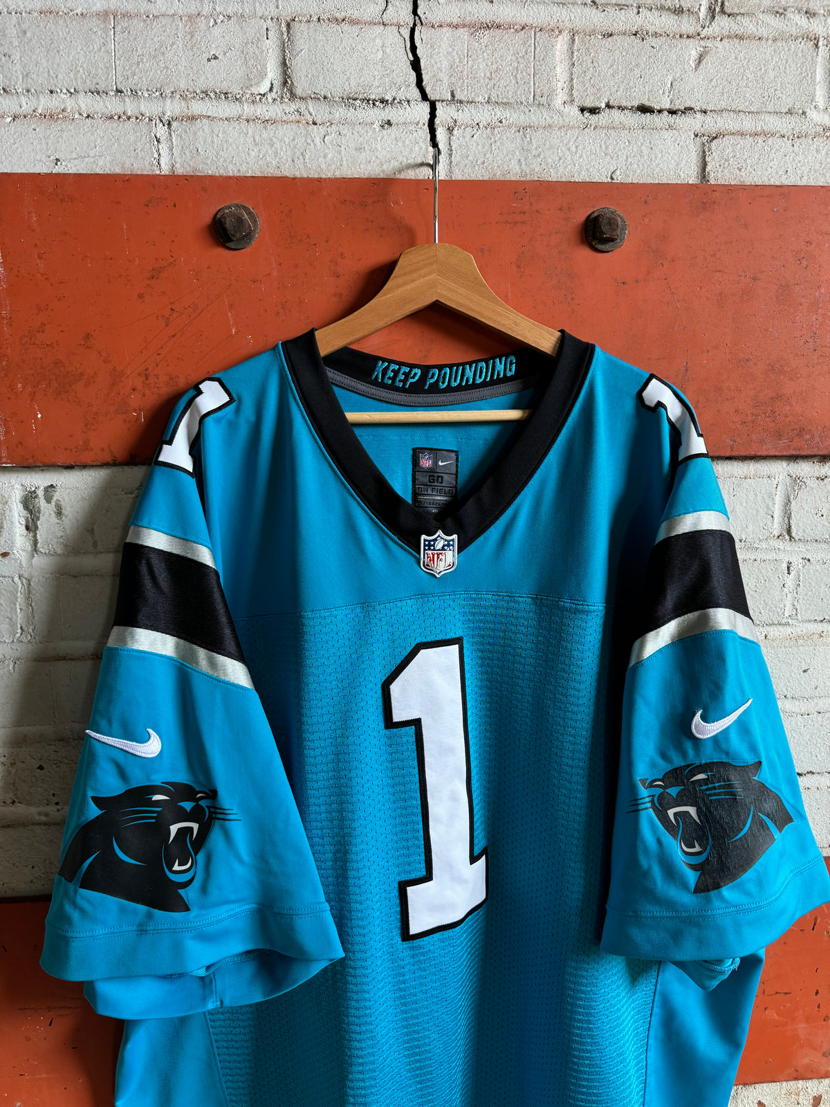 2012 Carolina Panthers Cam Newton Alternate Blue Nike First Generation Heavy Mesh Authentic NFL Jersey (4XL)