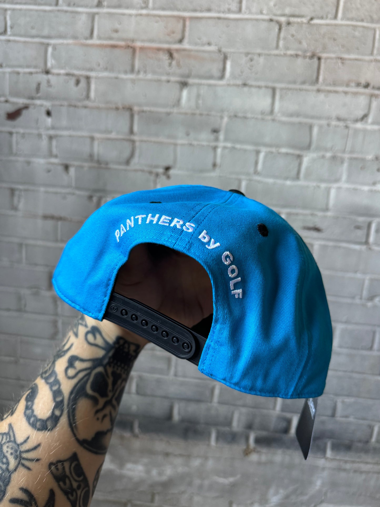 2024 Carolina Panthers x GOLF WANG x 47 Brand Blue Cat Scratch Font NFL Snapback Hat - Deadstock (OSFA)