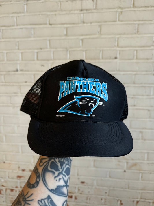 1993 Carolina Panthers Vintage Black Mesh NFL Trucker Hat (OSFA)