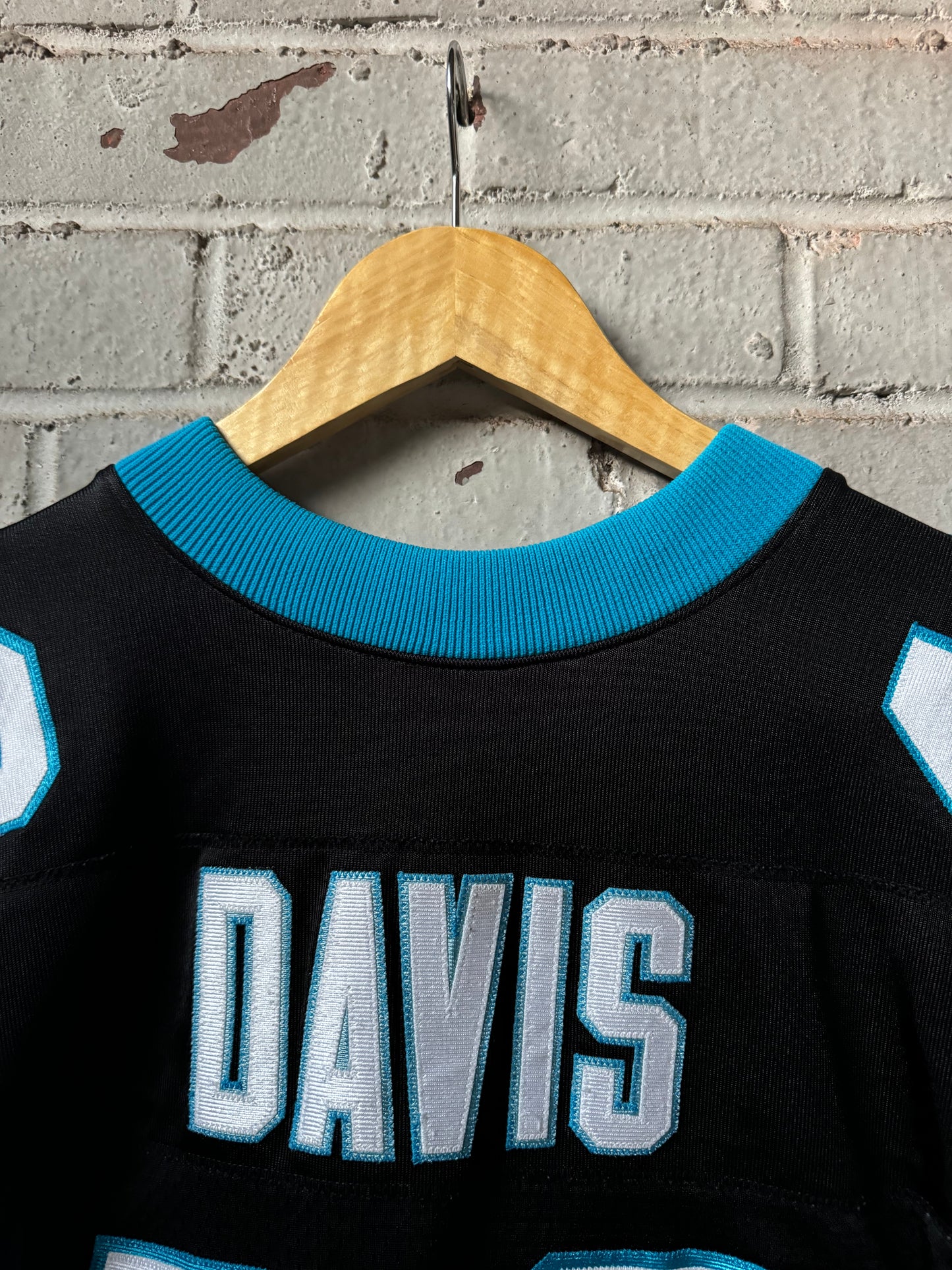 00’s Carolina Panthers Stephen Davis Vintage Black Nike On Field Authentic NFL Jersey (44/Large)