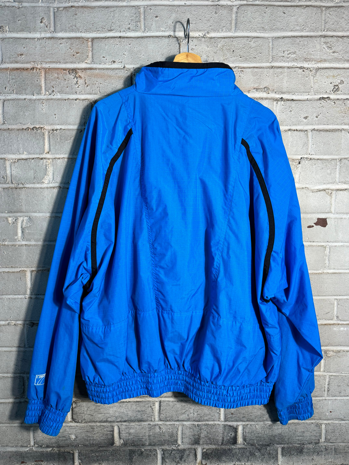 90’s Carolina Panthers Vintage Blue Logo 7 Full Zip NFL Windbreaker Jacket (XXL)