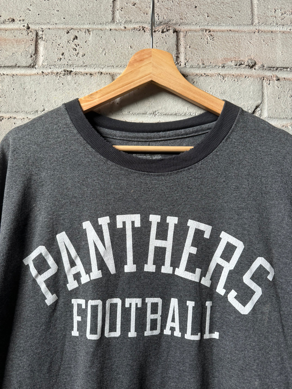 00’s Carolina Panthers Vintage Grey Reebok NFL Ringer Tee (Large)