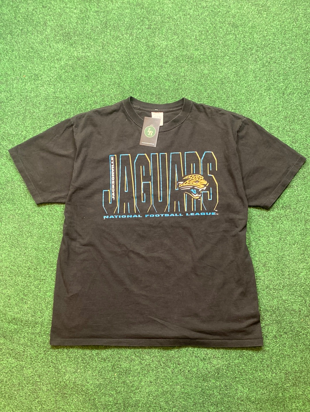 90s Jacksonville Jaguars NFL Spellout Logo Vintage Tee (XL)