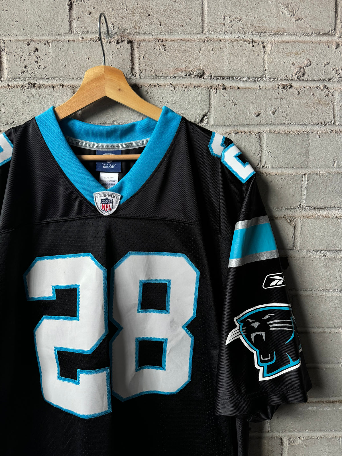 00’s Carolina Panthers Jonathan Stewart Vintage Black Reebok Stitched Swingman NFL Jersey (Large)