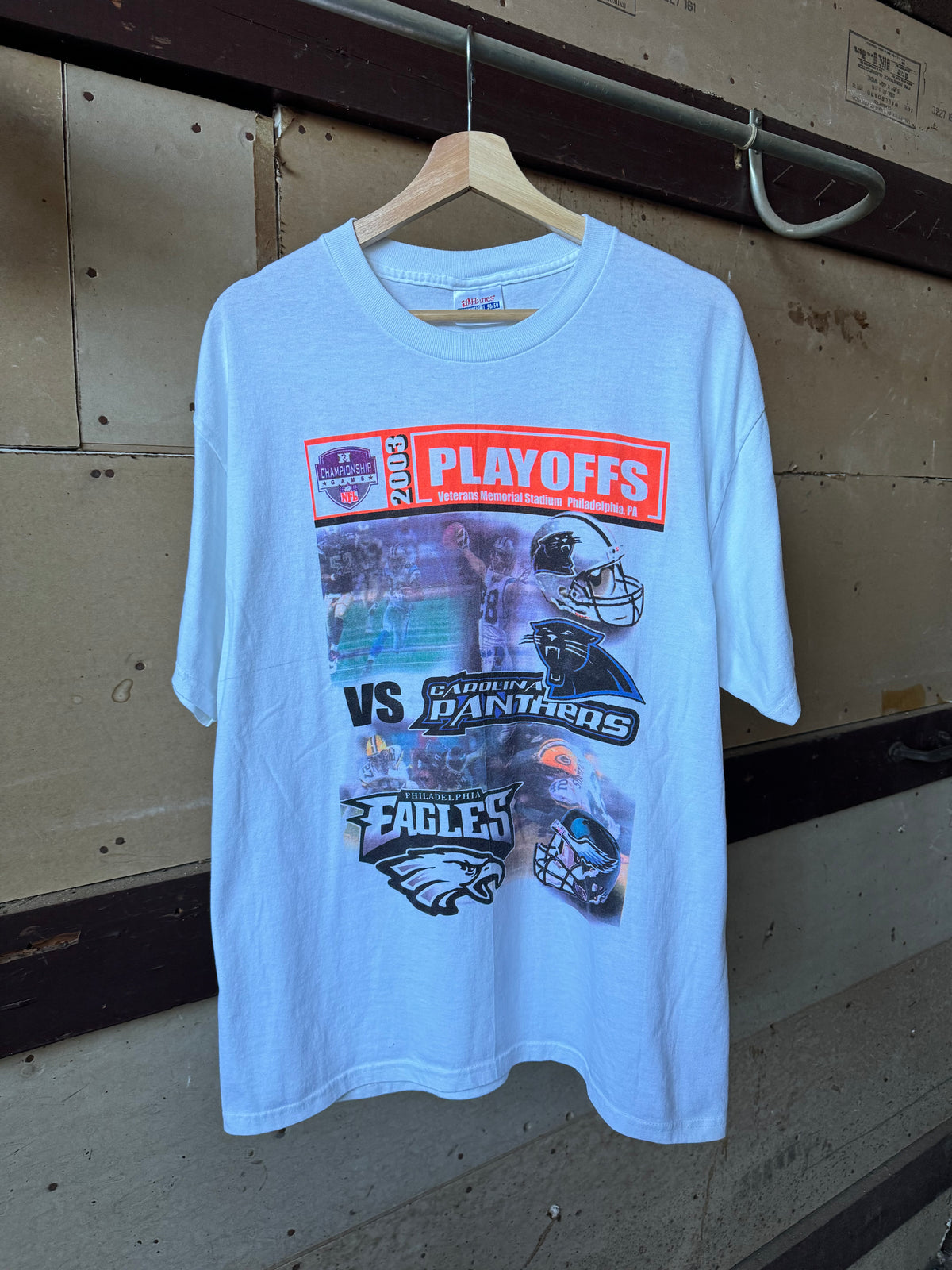 2003 Carolina Panthers vs. Philadelphia Eagles NFC Championship Parking Lot NFL Match Up Tee (Large)