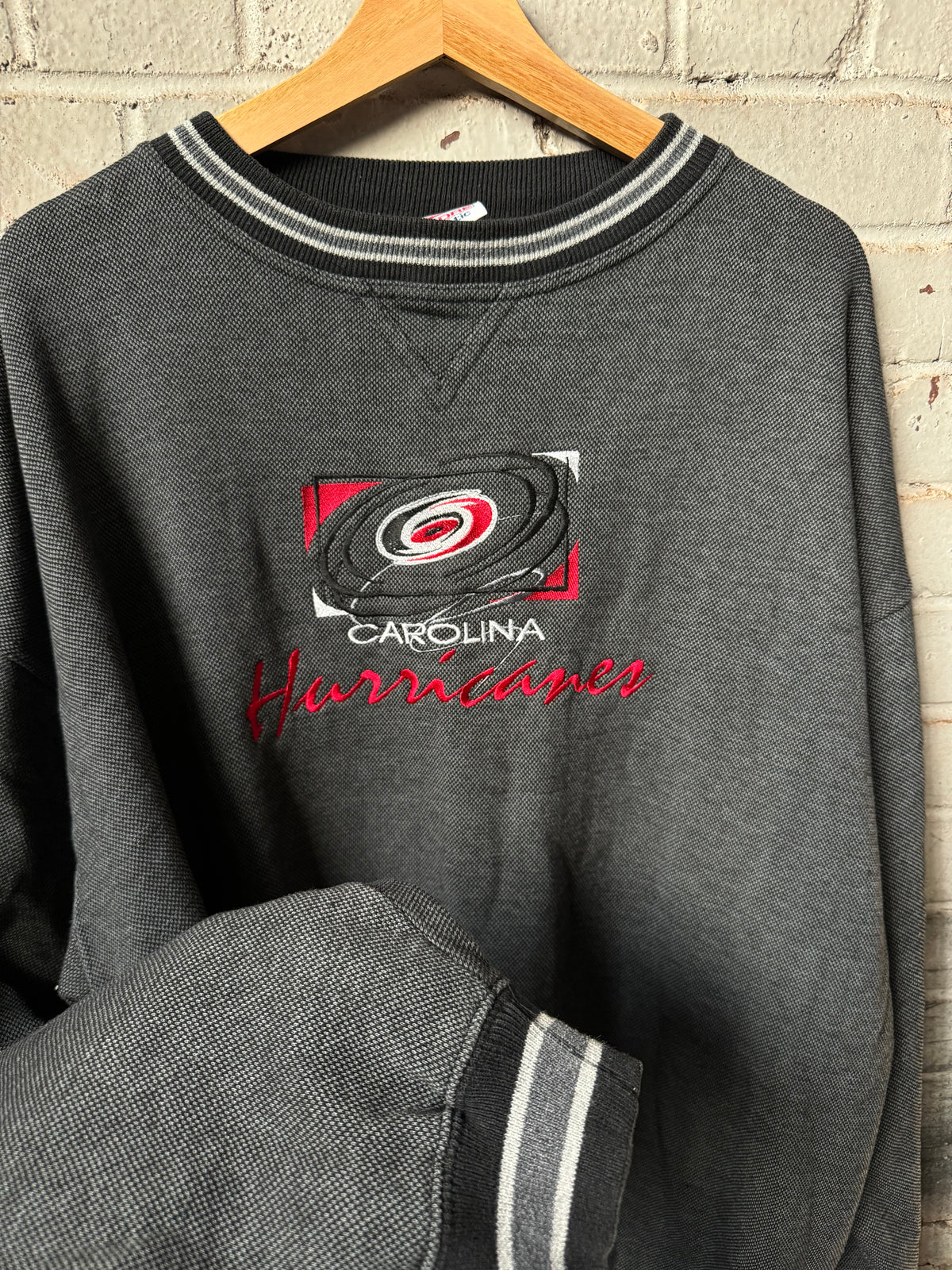 90’s Carolina Hurricanes Vintage Knit Style Heavyweight NHL Crewneck (XL)