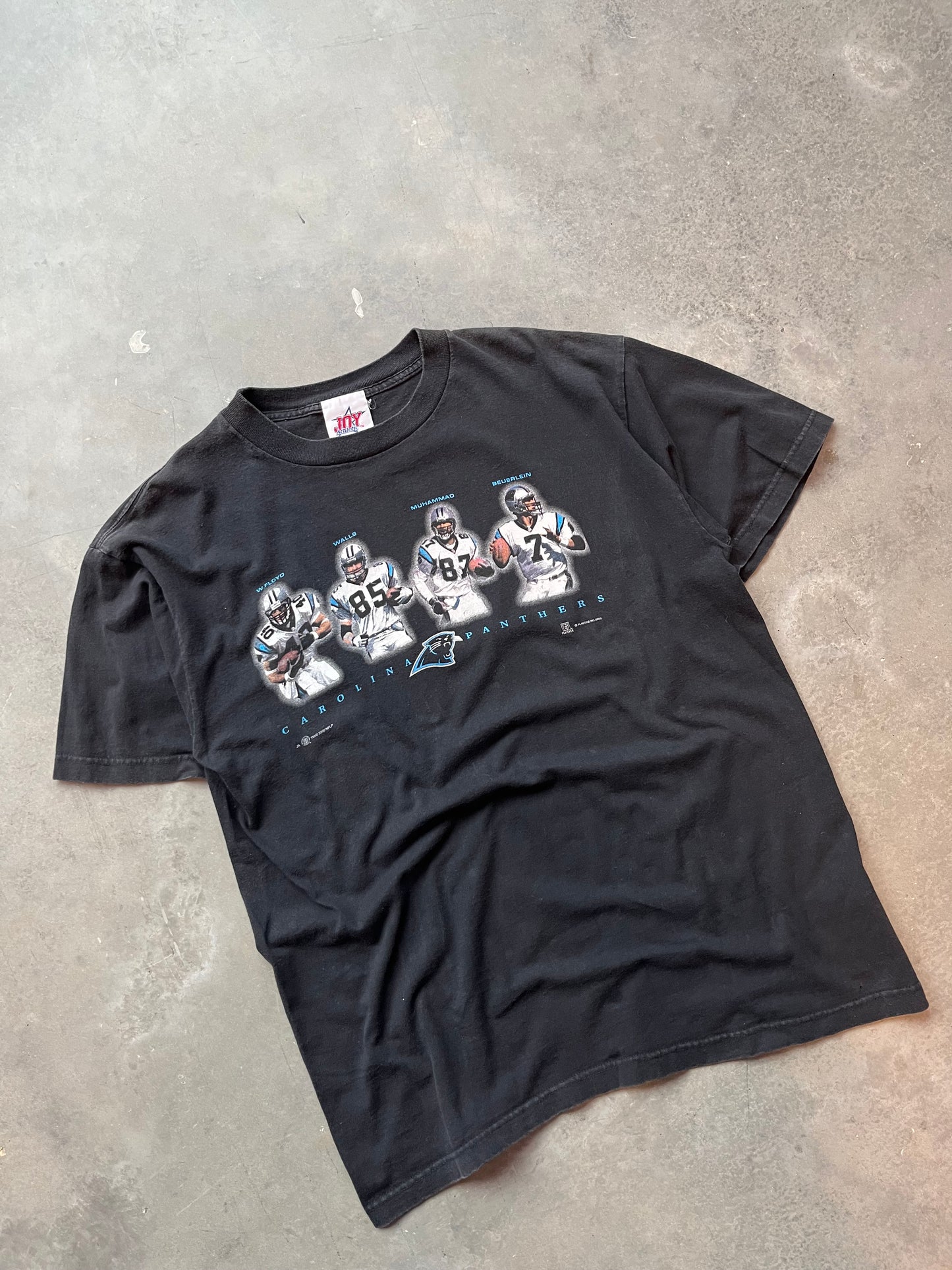 2000 Carolina Panthers Mushin Muhammad Steve Beuerlein Wesley Walls William Floyd Vintage Players Tee (Large)