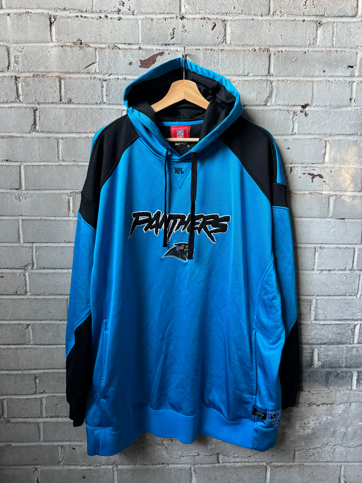 2006 Carolina Panthers Vintage Blue Dazzlecloth Cat Scratch Font Heavyweight NFL Hoodie (XXL)