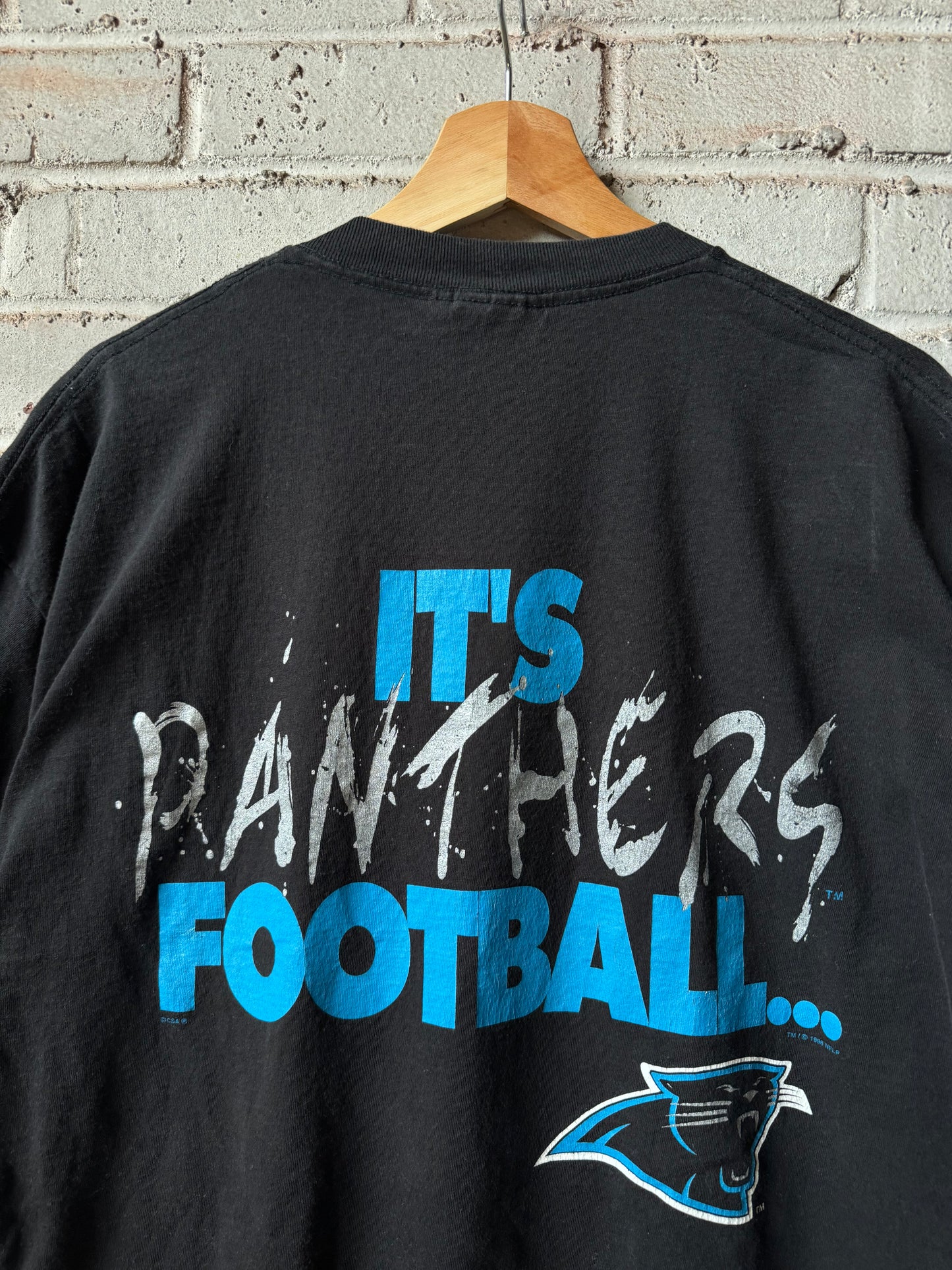 1996 Carolina Panthers “It’s Not Just Football…” Vintage Black NFL Tee (XL)