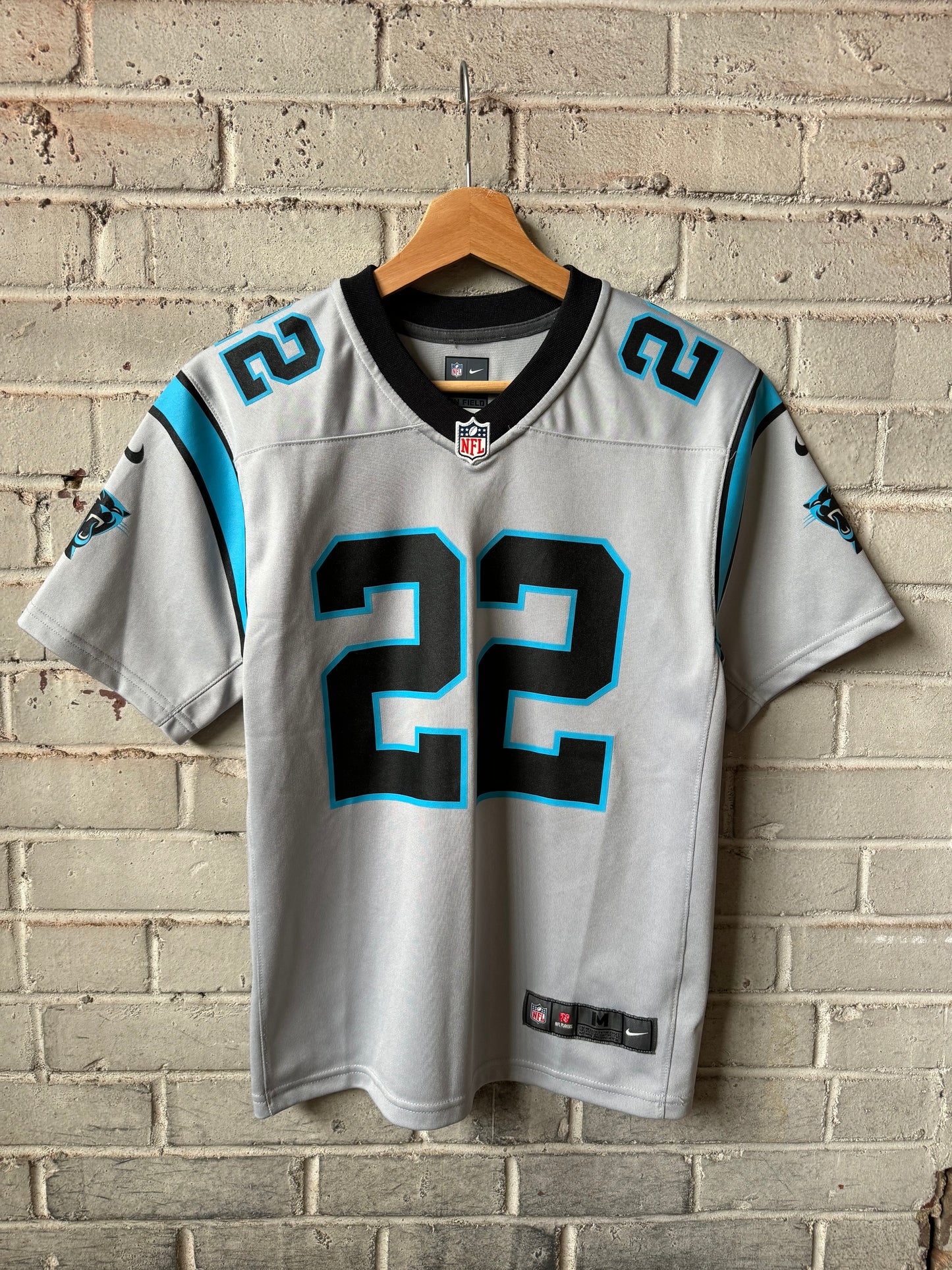 2020 Carolina Panthers Christian McCaffrey Silver Nike NFL Jersey (Youth Medium)