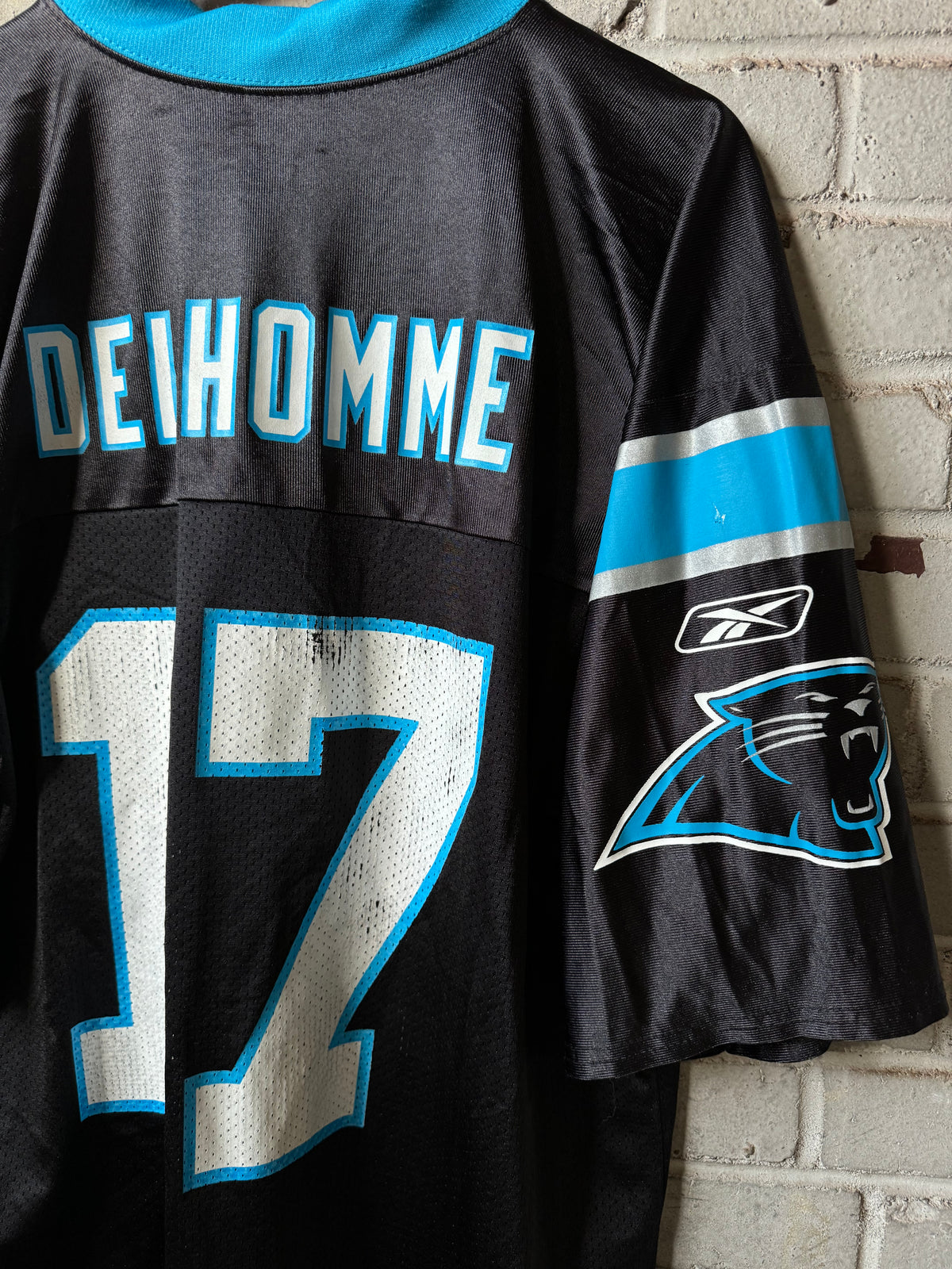 00’s Carolina Panthers Jake Delhomme Vintage Black Reebok NFL Jersey (Large)