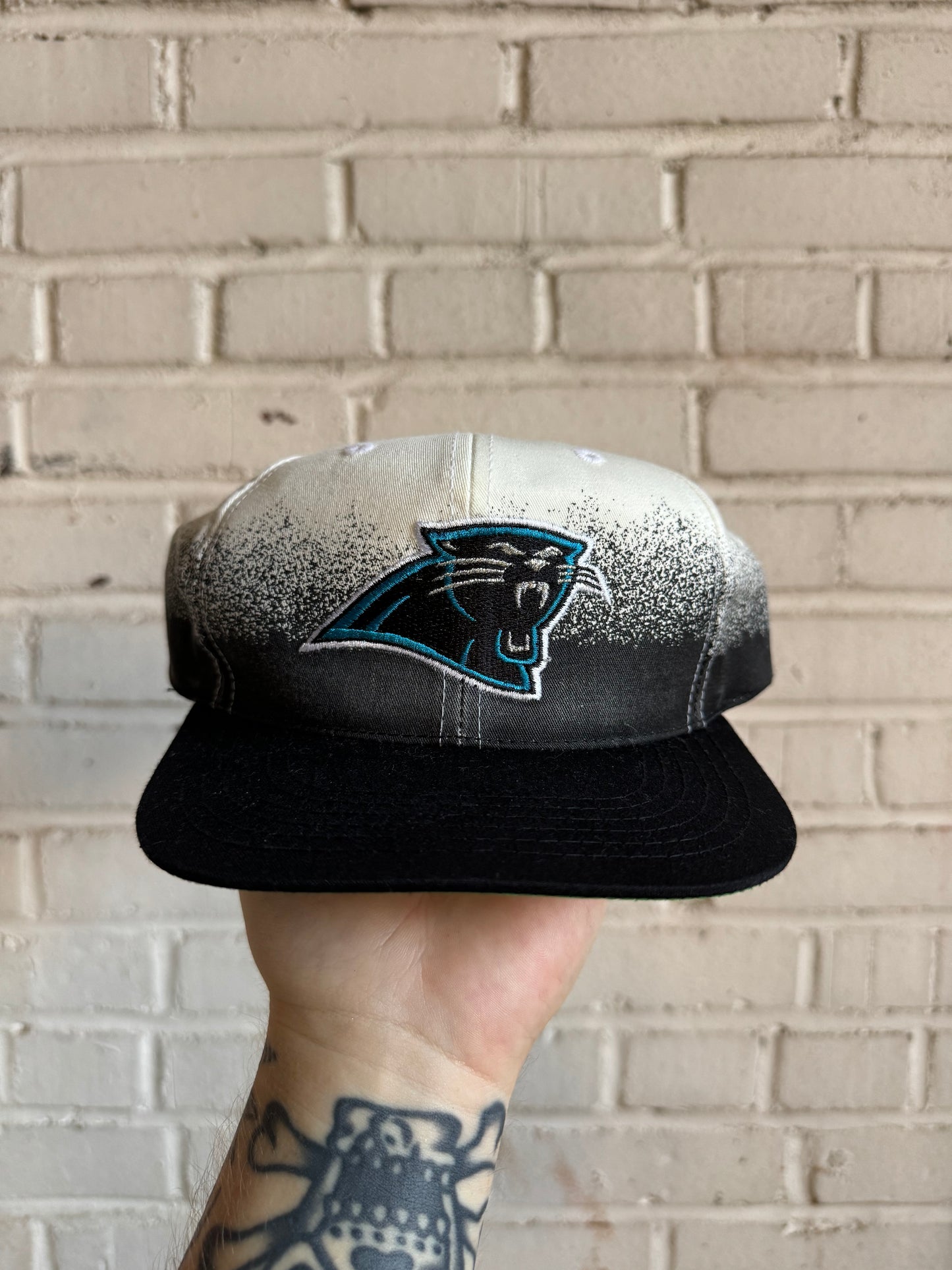 90’s Carolina Panthers Vintage Annco Paint Spray NFL Snapback Hat (OSFA)