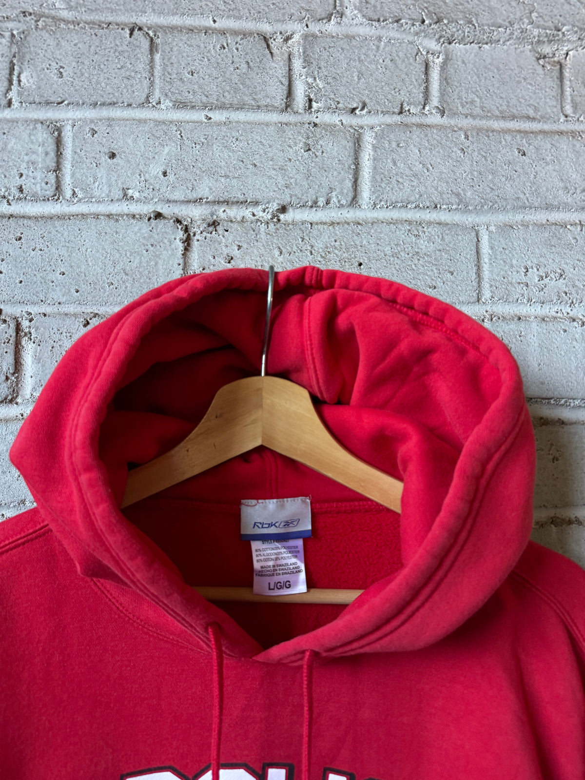 00’s Carolina Hurricanes Vintage Red Reebok Heavyweight NHL Hockey Hoodie (Large)