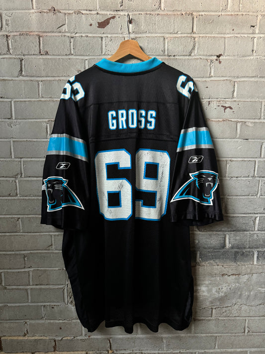 00’s Carolina Panthers Jordan Gross Vintage Black Reebok NFL Jersey (XXL)