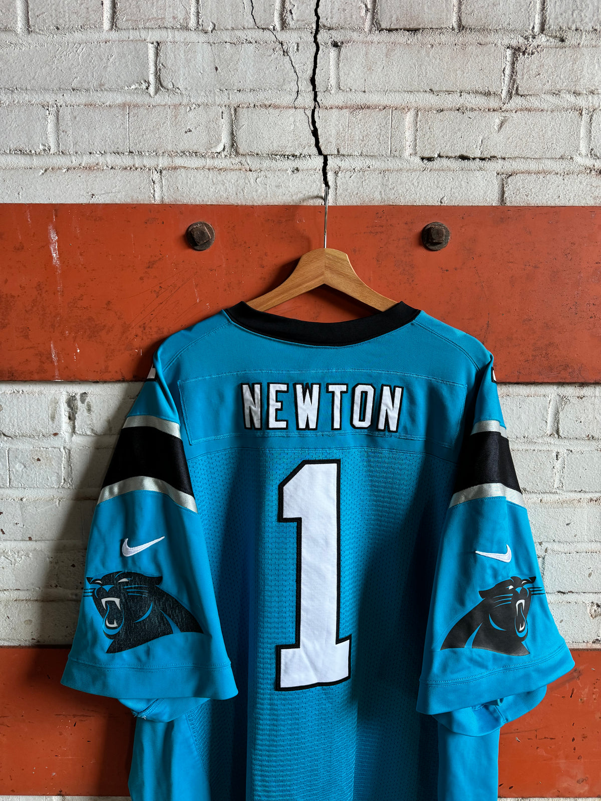 2012 Carolina Panthers Cam Newton Alternate Blue Nike First Generation Heavy Mesh Authentic NFL Jersey (4XL)
