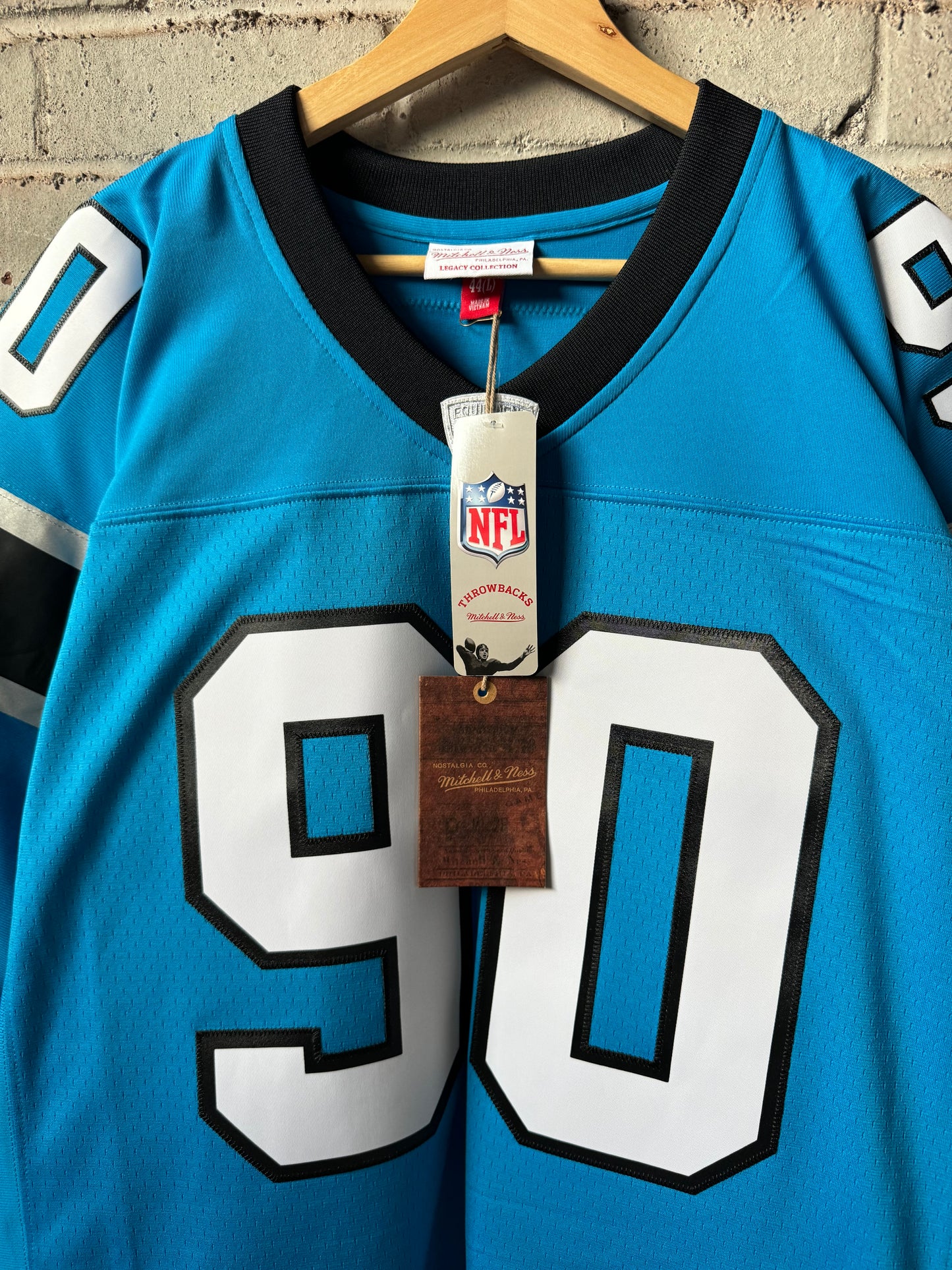 2003 Carolina Panthers Julius Peppers Alternate Blue Mitchell & Ness Legacy NFL Throwback Jersey - Deadstock (44/Large)