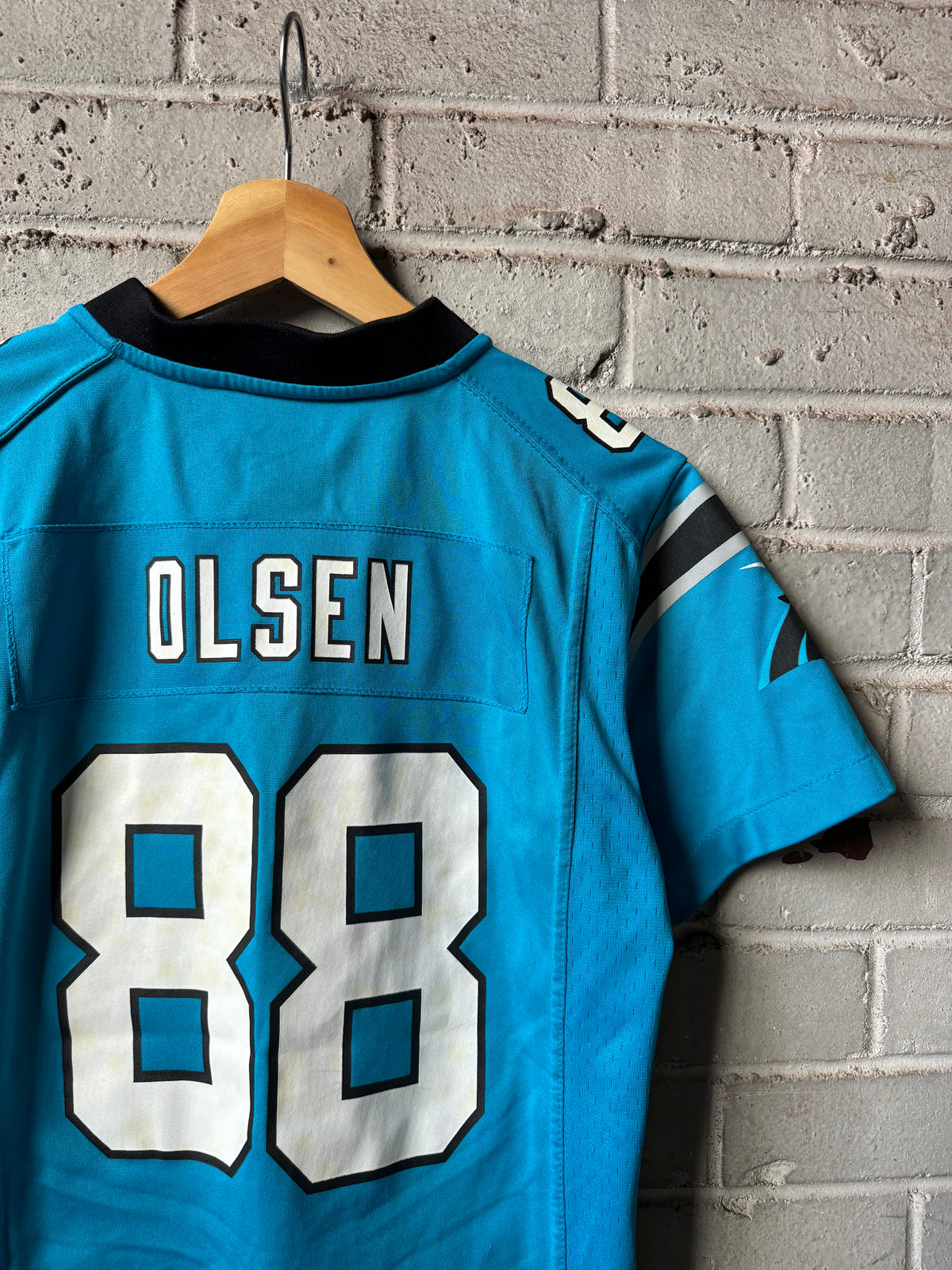 2012 Carolina Panthers Greg Olsen Alternate Blue Nike NFL Jersey (Youth Medium)