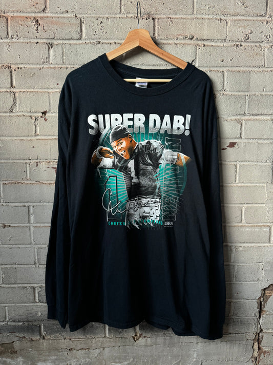 2016 Carolina Panthers Cam Newton Super Dab! Black NFL Longsleeve Tee (XXL)