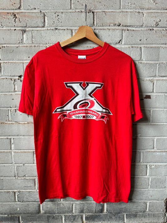 2007 Carolina Hurricanes 10th Anniversary Patch Logo Vintage NHL Tee (Medium)