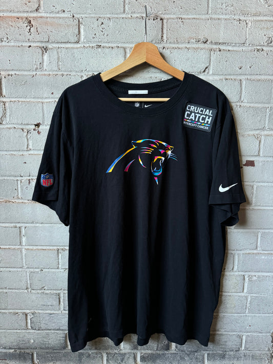 2020 Carolina Panthers Black Nike Crucial Catch Team Issued Ian Thomas Worn Sideline NFL Tee (XXL)