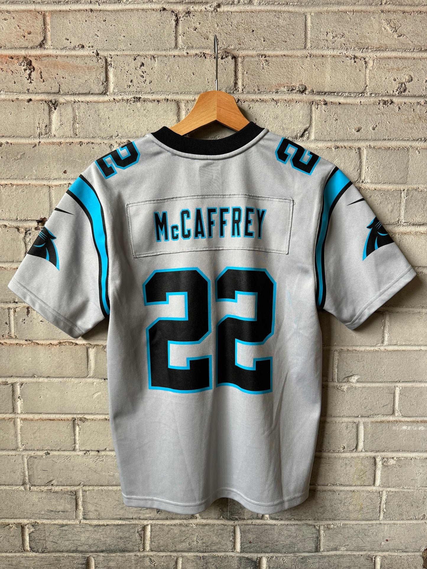 2020 Carolina Panthers Christian McCaffrey Silver Nike NFL Jersey (Youth Medium)
