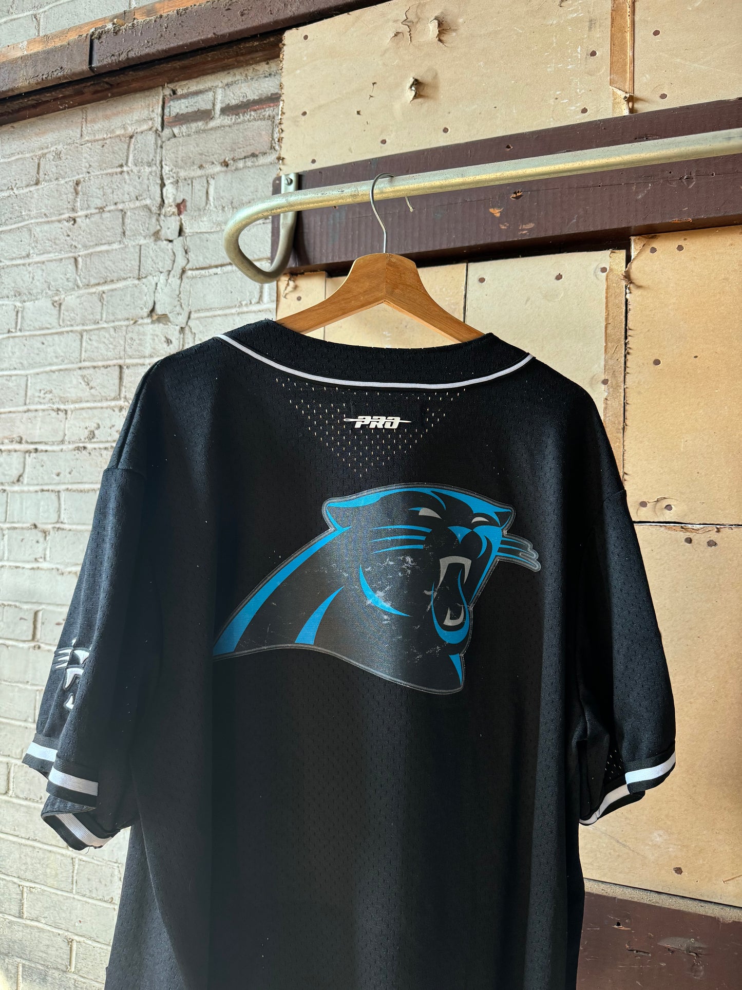 Carolina Panthers Multi Logo Embroidered Pro Standard NFL Baseball Jersey (XXL)