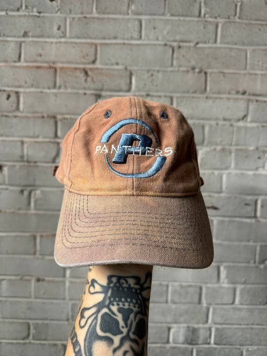 90’s Carolina Panthers Vintage Eastport Bleached Out NFL Strapback Hat (OSFA)
