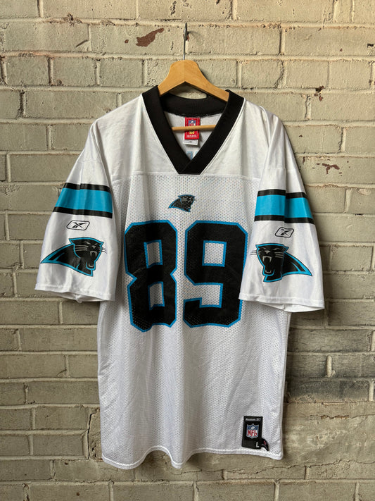 00’s Carolina Panthers Steve Smith Vintage White Reebok NFL Jersey (Large)