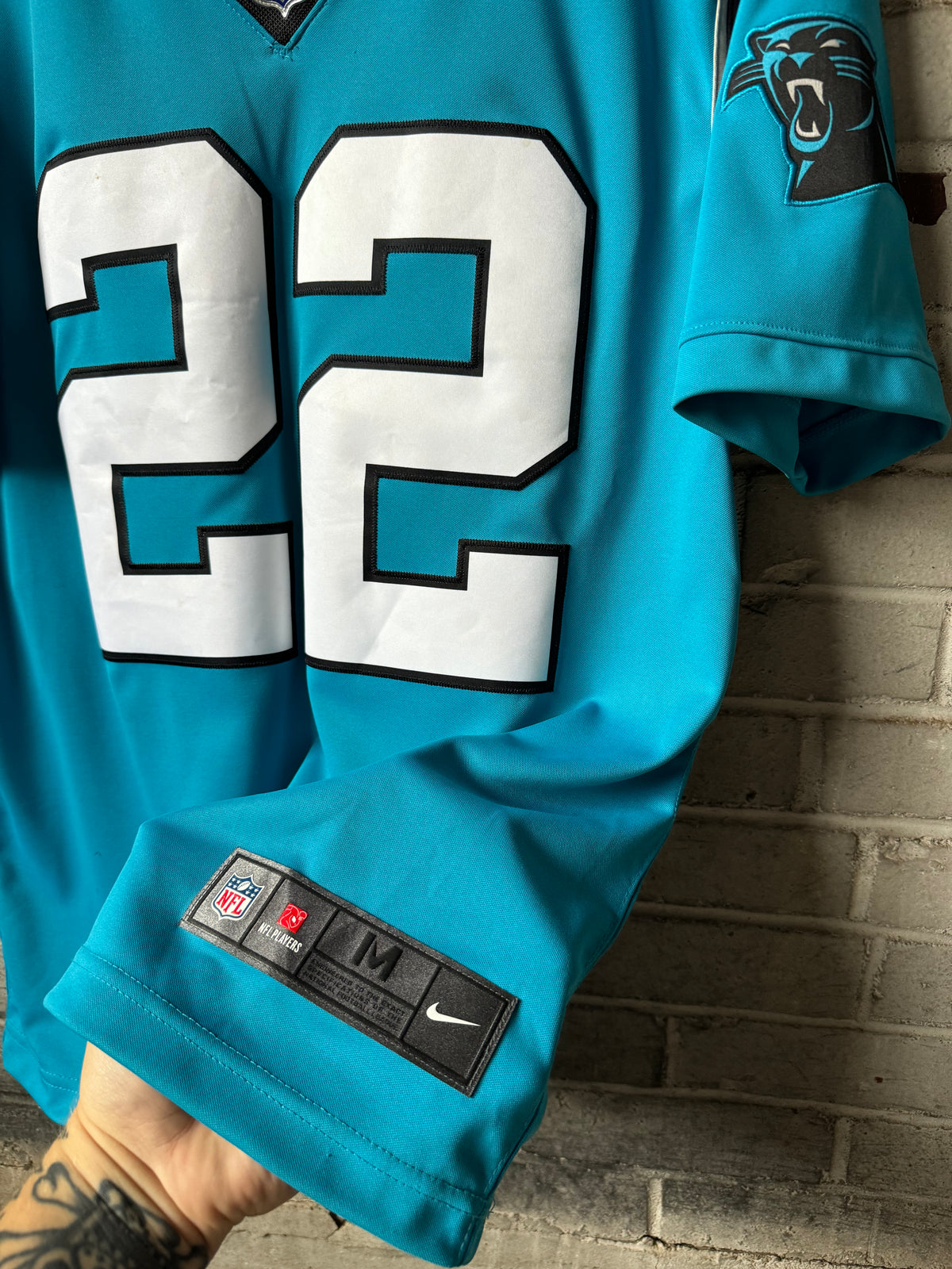 2022 Carolina Panthers Christian McCaffrey Blue Alternate Nike Vapor Limited Stitched NFL Jersey (Medium)