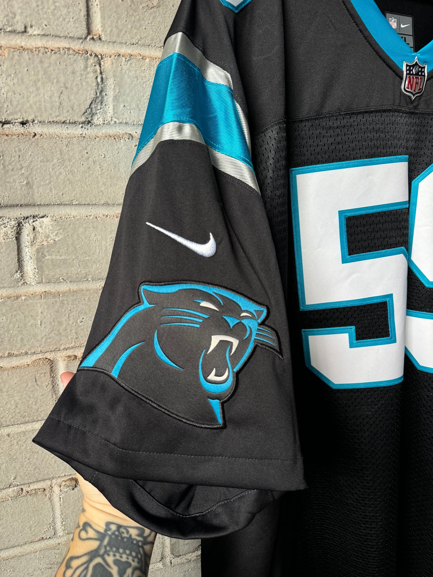 2017 Carolina Panthers Luke Kuechly Black Nike Vapor Limited Fully Stitched NFL Jersey (XXXL)