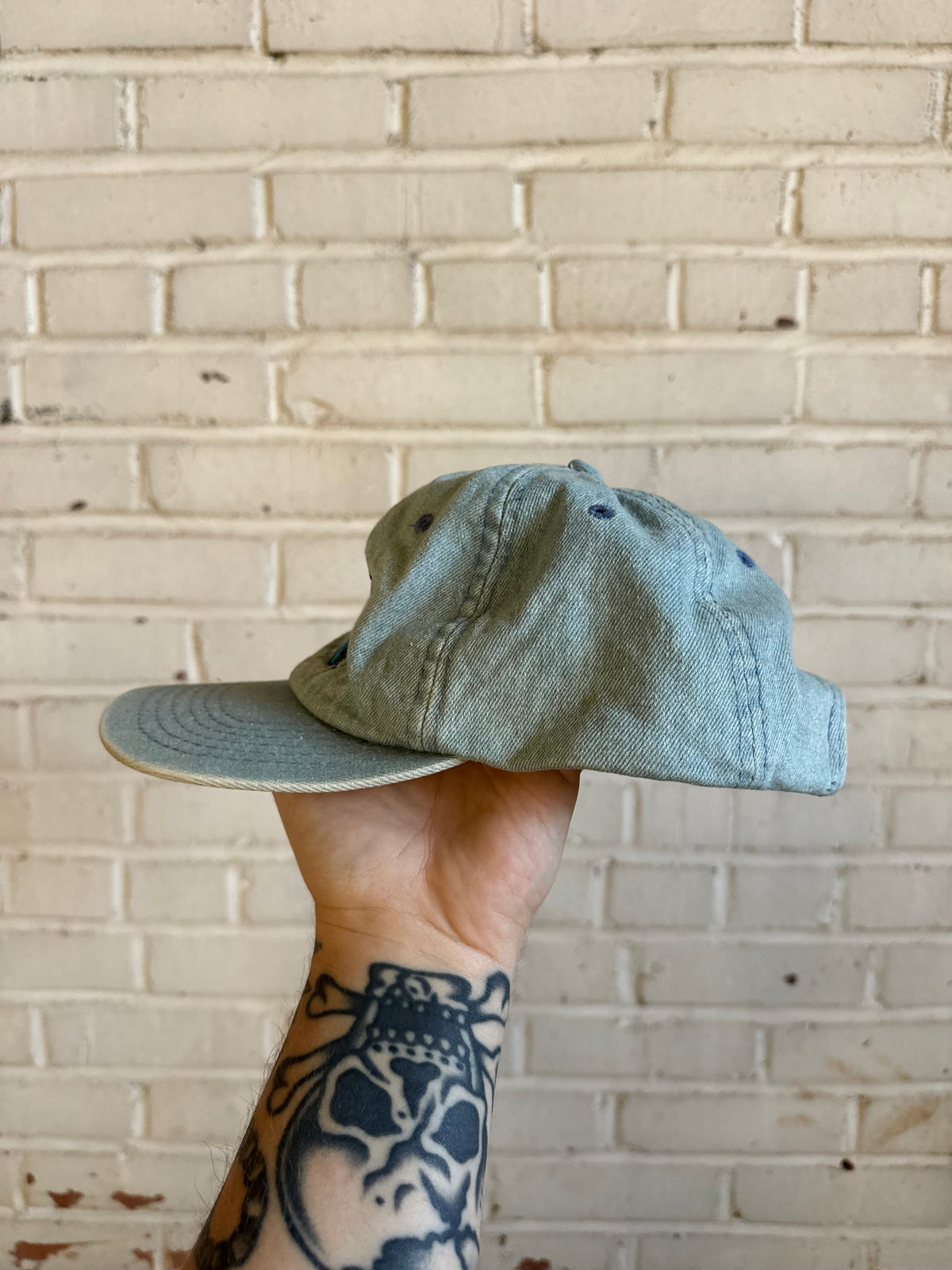 90’s Carolina Panthers Vintage New Era Denim NFL Strapback Hat (OSFA)
