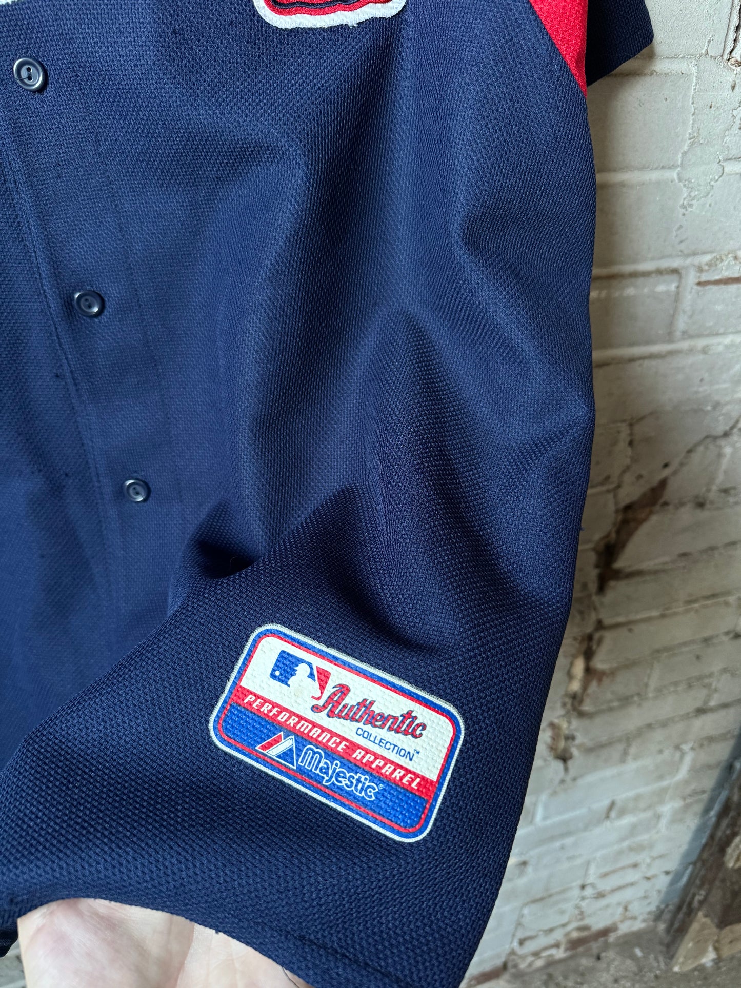 00’s Atlanta Braves Vintage Majestic Batting Practice Style MLB Baseball Jersey (XL)
