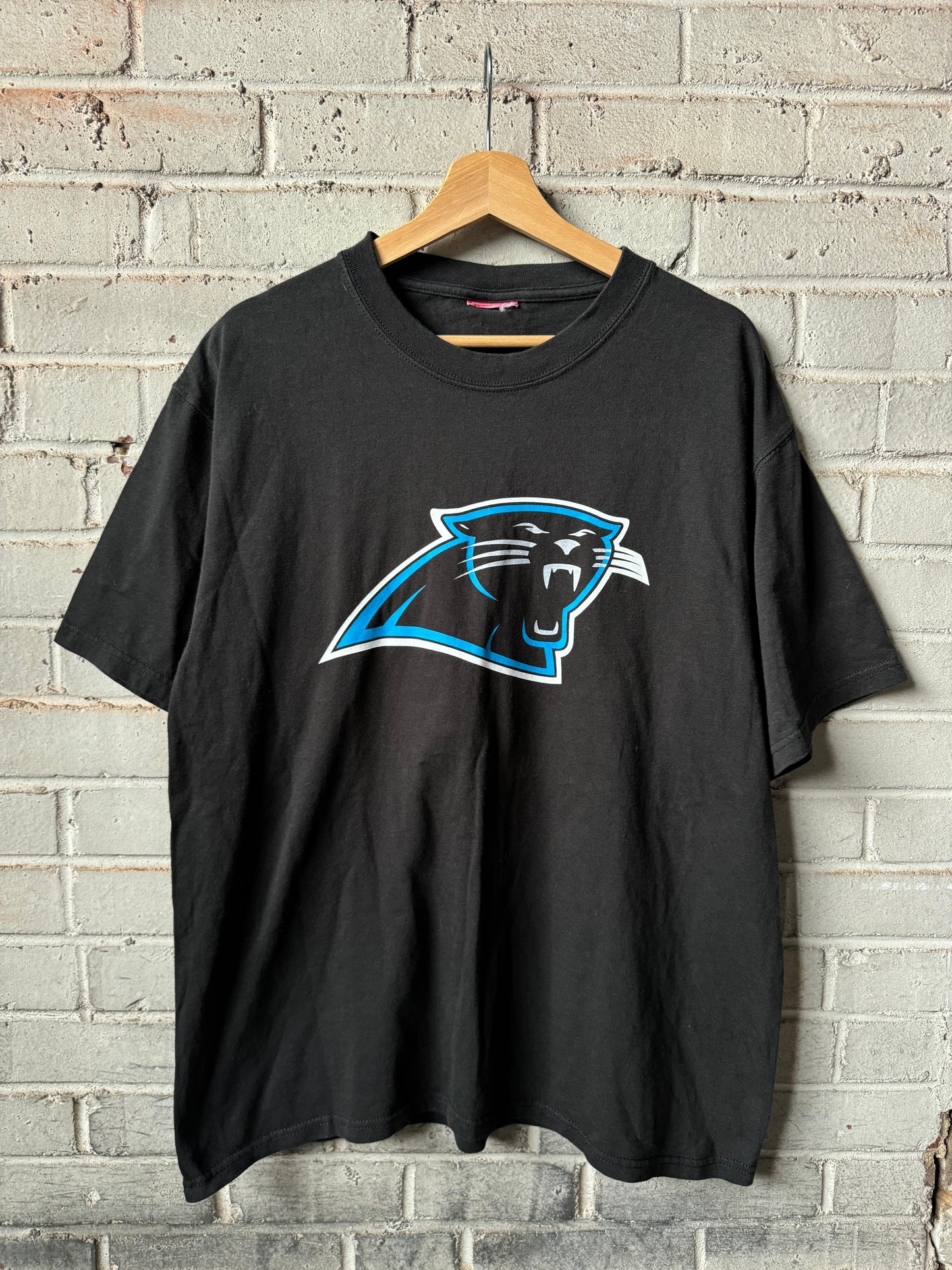 00’s Carolina Panthers Vintage Black Plain Logo NFL Tee (Large)