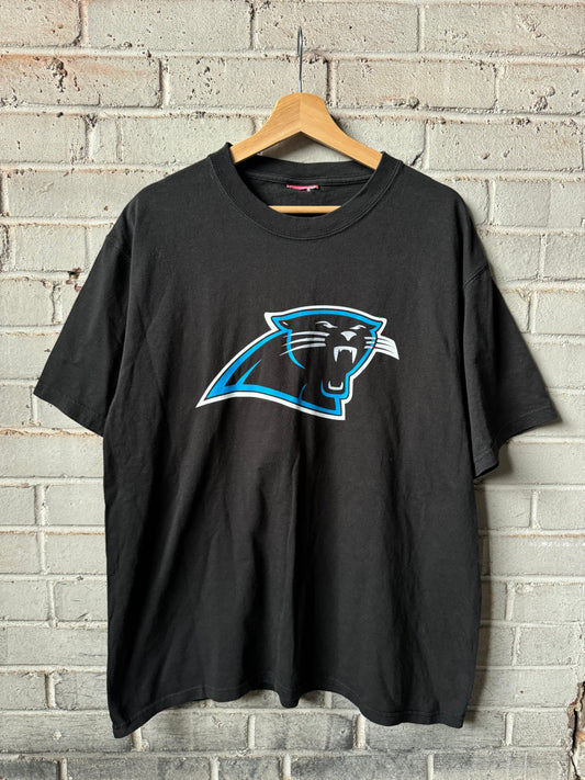 00’s Carolina Panthers Vintage Black Plain Logo NFL Tee (Large)