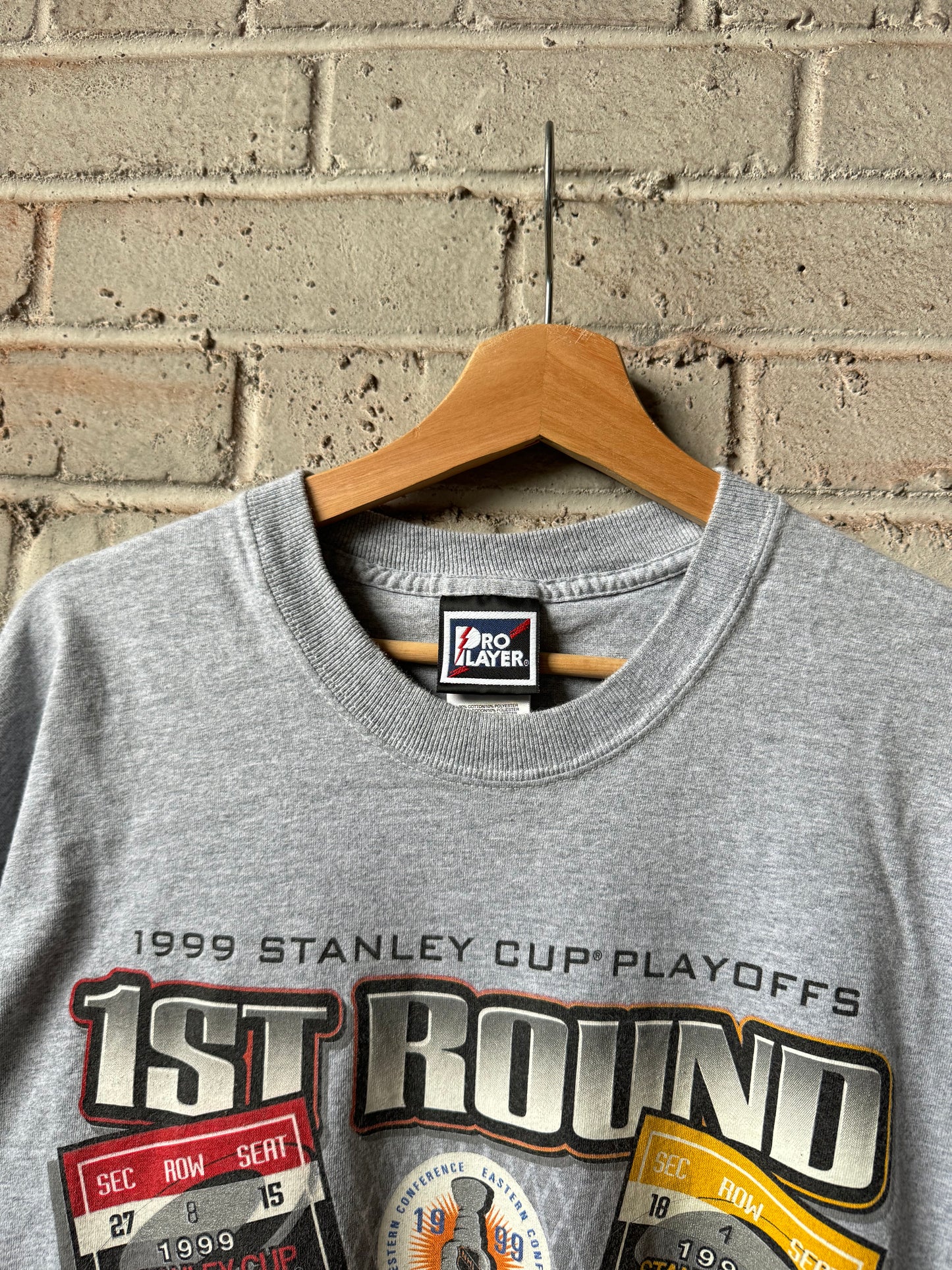 1999 Carolina Hurricanes vs. Boston Bruins 1st Round NHL Playoffs Pro Player Vintage Tee (XXL)