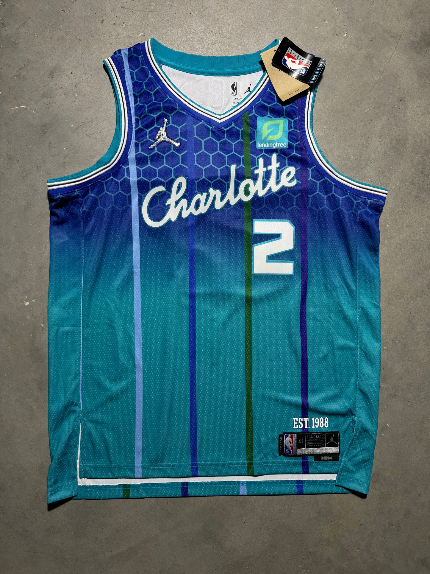 2021/2022 Charlotte Hornets LaMelo Ball City Edition 75th Anniversary NBA Jordan Swingman Jersey - Deadstock (52/XL)