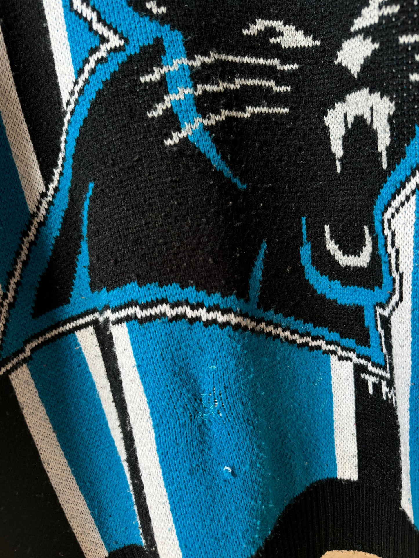 90’s Carolina Panthers Vintage Riddel Athletics Striped Knit NFL Sweater (XL)