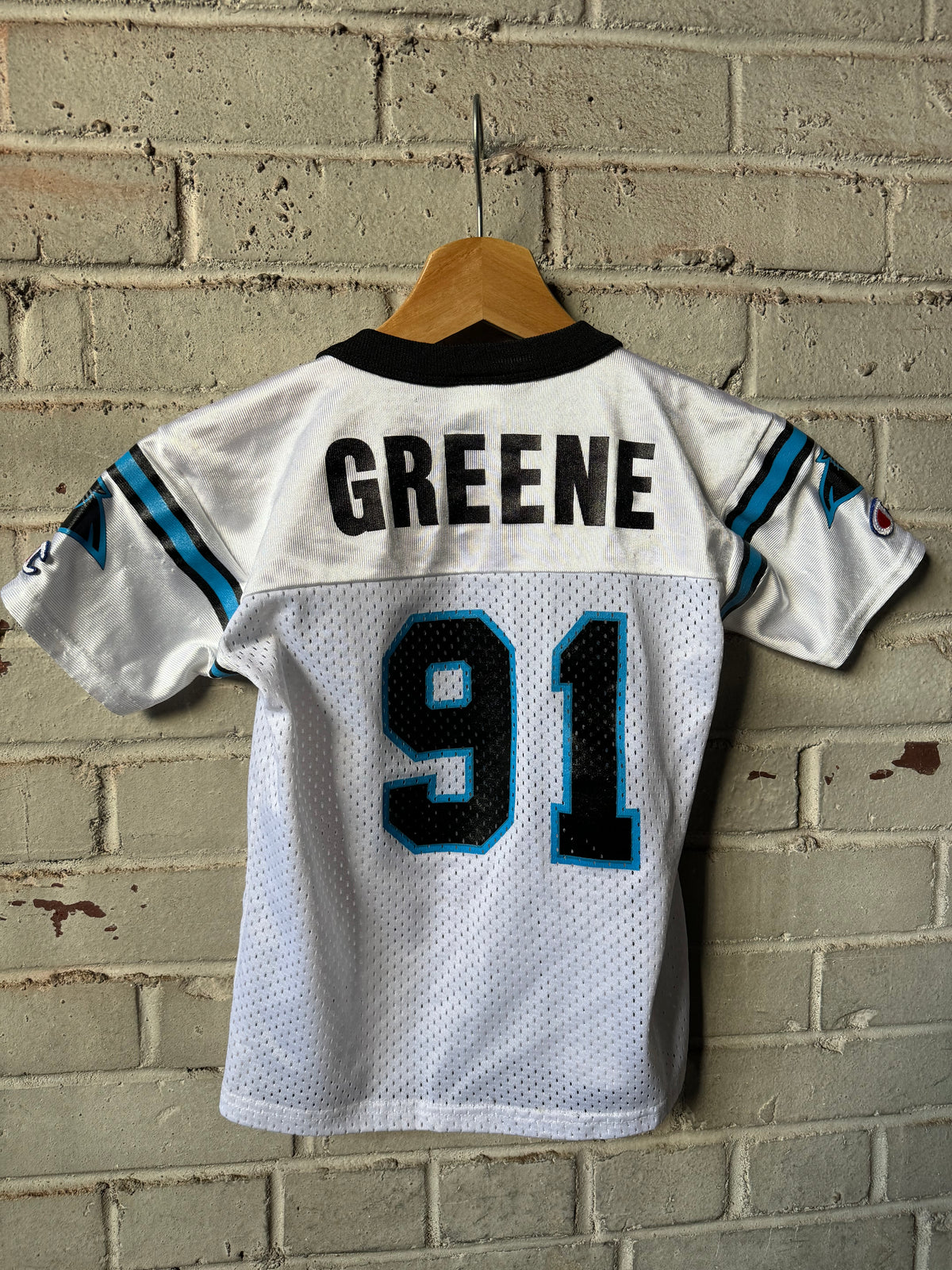 1996 Carolina Panthers Kevin Greene Vintage White Champion NFL Jersey (Youth Medium)