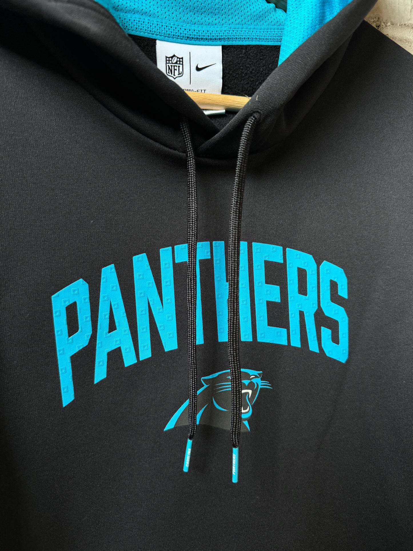 2022 Carolina Panthers Team Issued Black Nike Therma Fit Sideline NFL Hoodie (XL)