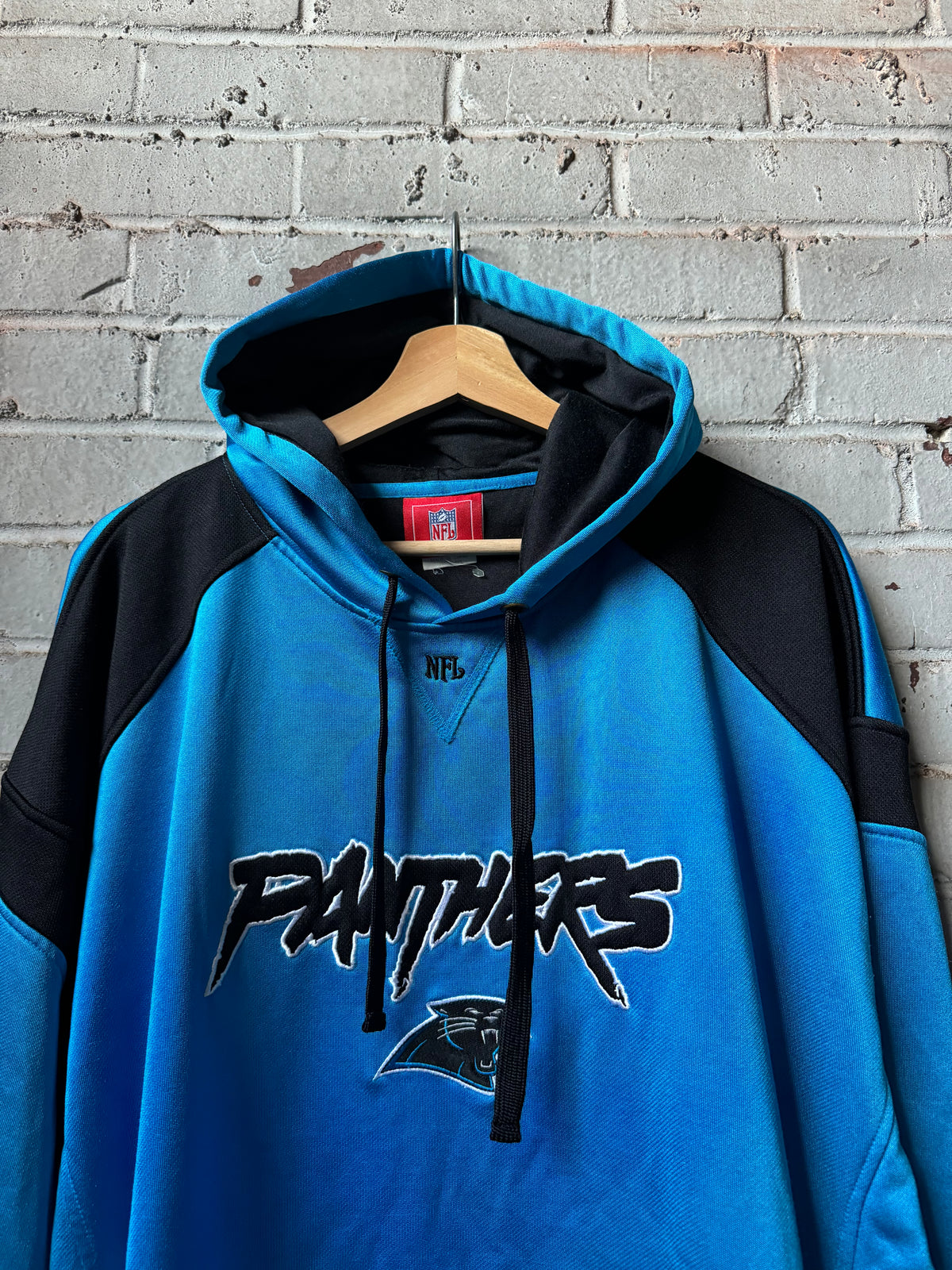 2006 Carolina Panthers Vintage Blue Dazzlecloth Cat Scratch Font Heavyweight NFL Hoodie (XXL)