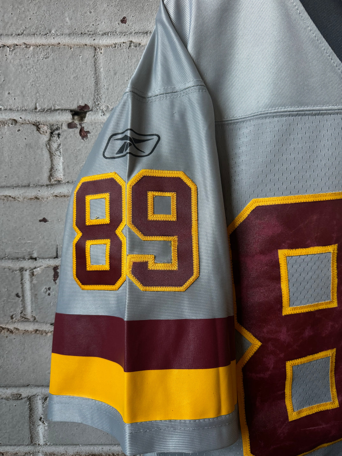 00’s Washington Redskins Santana Moss Vintage Grey Reebok Storm Collection Stitched NFL Jersey (Medium)