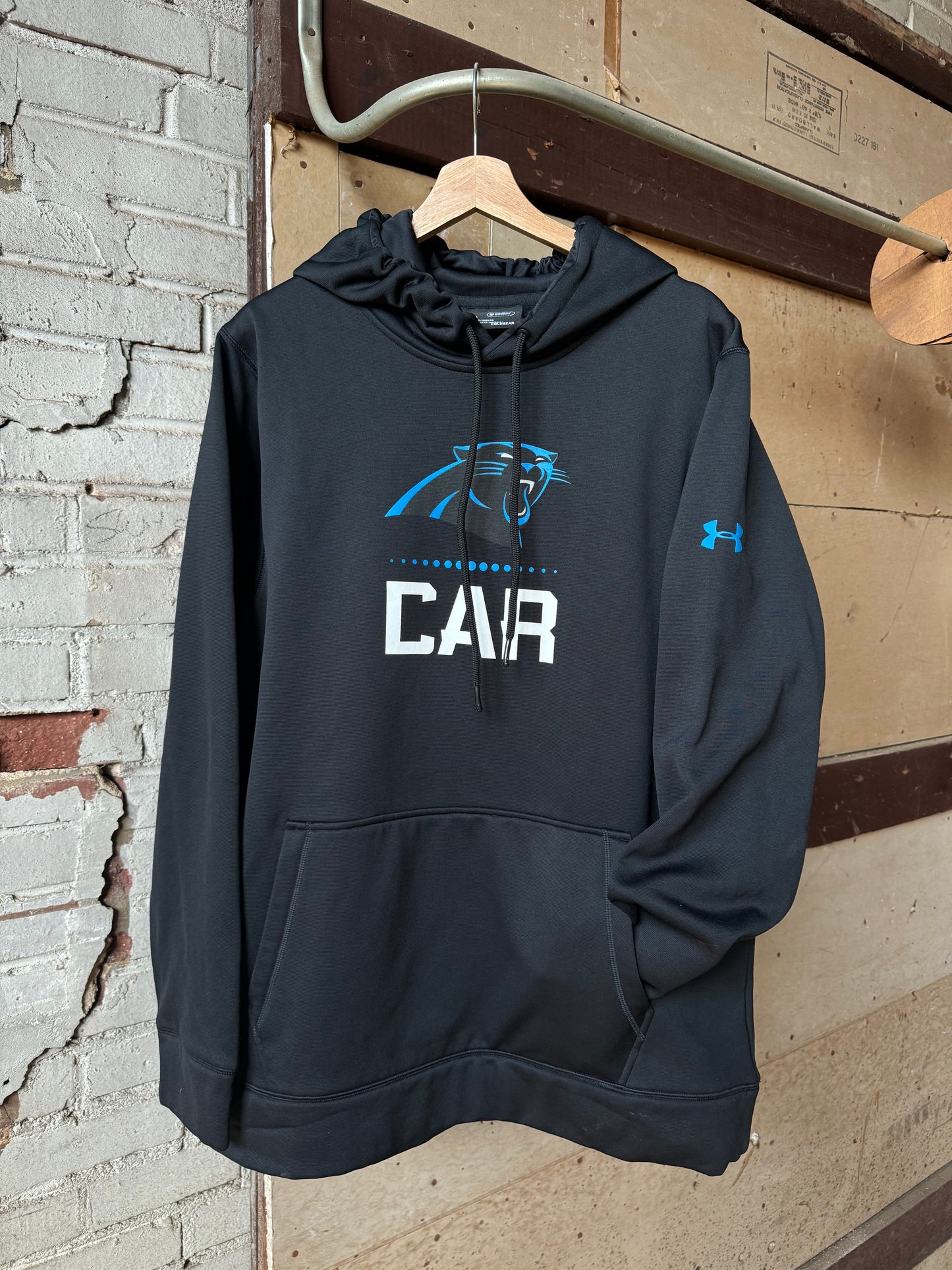 2017 Carolina Panthers Under Armour Coldgear NFL Combine Fleece Lined NFL Hoodie (XL)