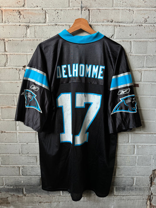 00’s Carolina Panthers Jake Delhomme Vintage Black Reebok NFL Jersey (Large)