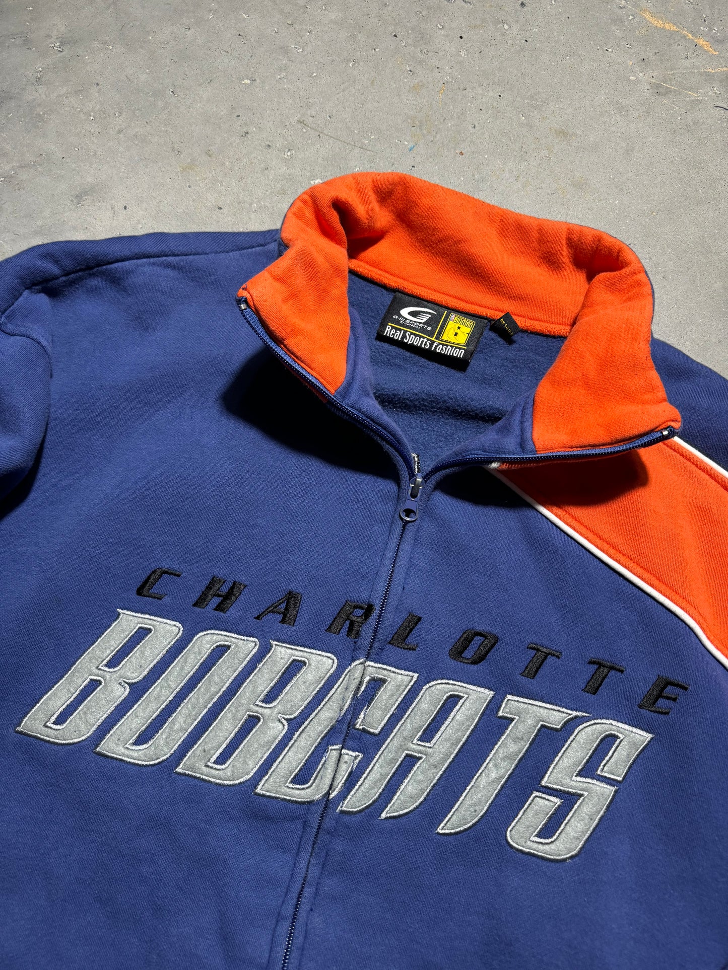2003 Charlotte Bobcats Inaugural Season Big Logo NBA Full Zip NBA Jacket (XXXL)