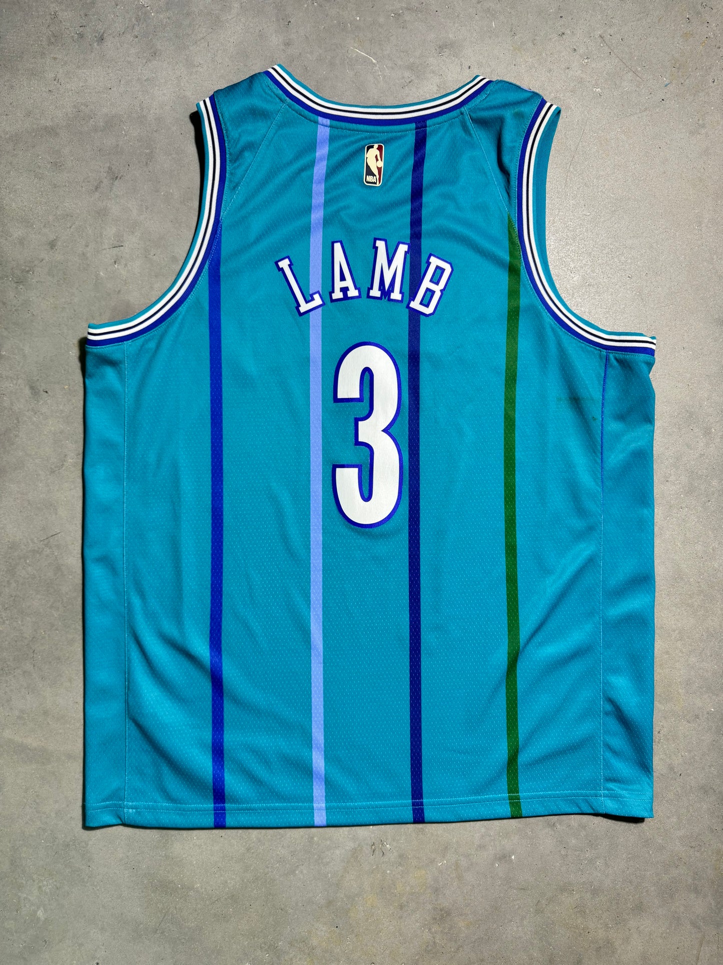 2017/2018 Charlotte Hornets Jeremy Lamb Teal Jordan Brand HWC Classics Throwback NBA Swingman Jersey (52/XL)